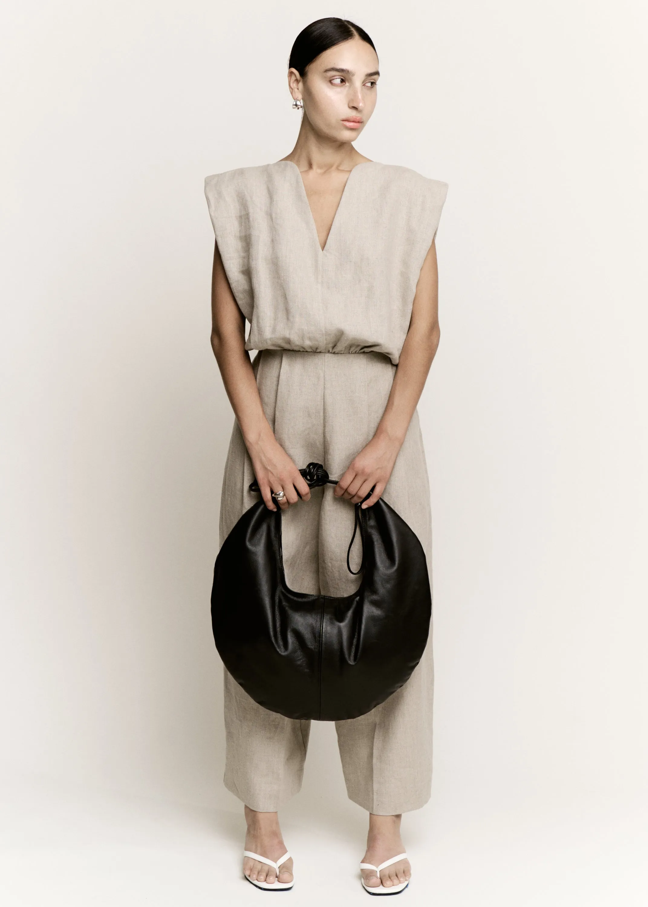 Sculpt Jumpsuit | Natural Melnage Structured Linen sold by Modern Weaving product image thumbnail 3