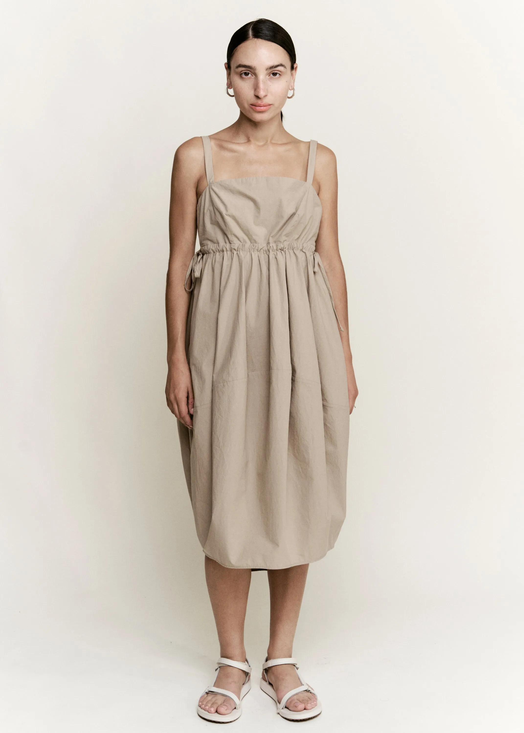 Balloon Dress | Taupe Parchment Poplin sold by Modern Weaving product image thumbnail 4