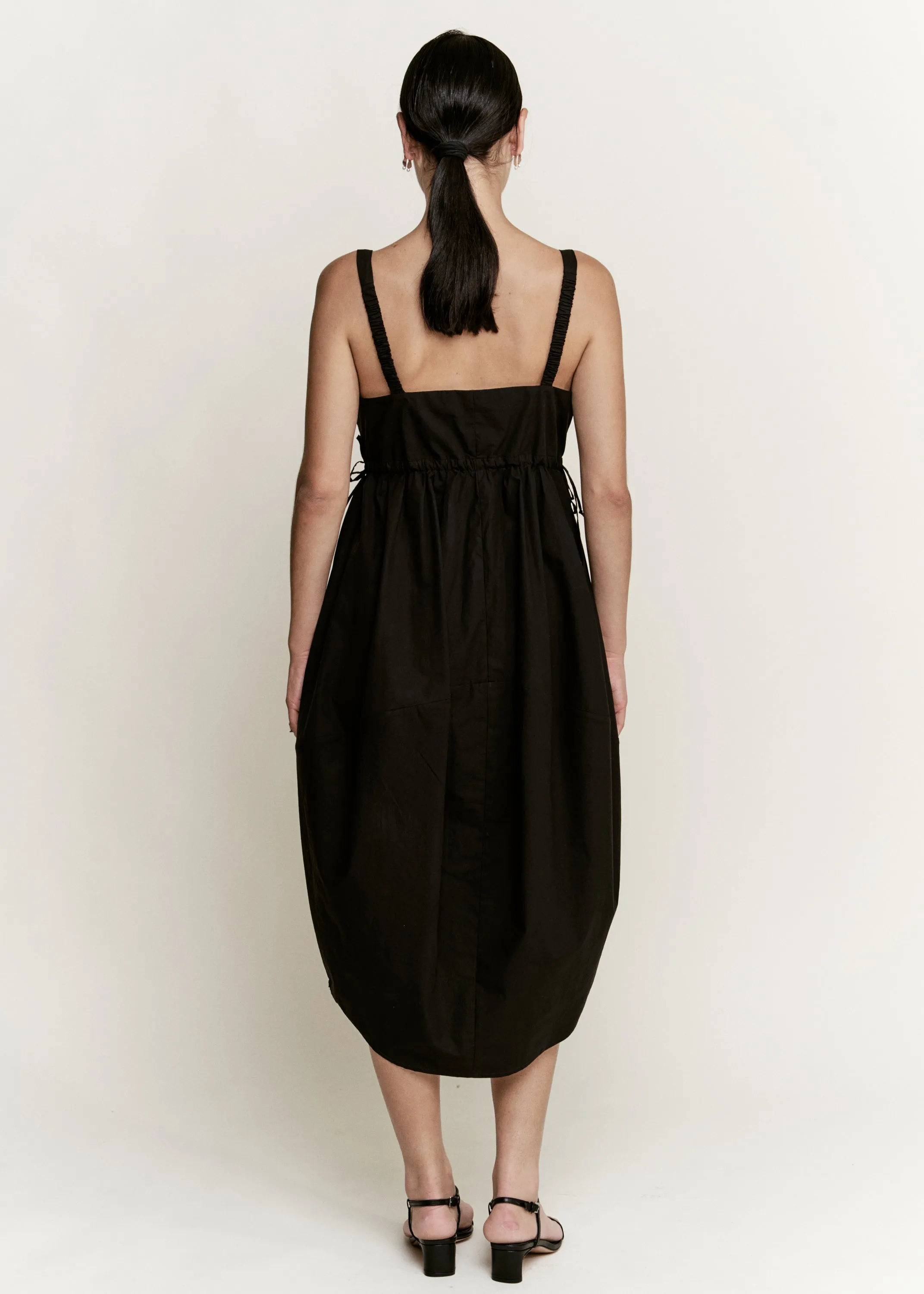 Balloon Dress | Black Parchment Poplin sold by Modern Weaving product image thumbnail 4