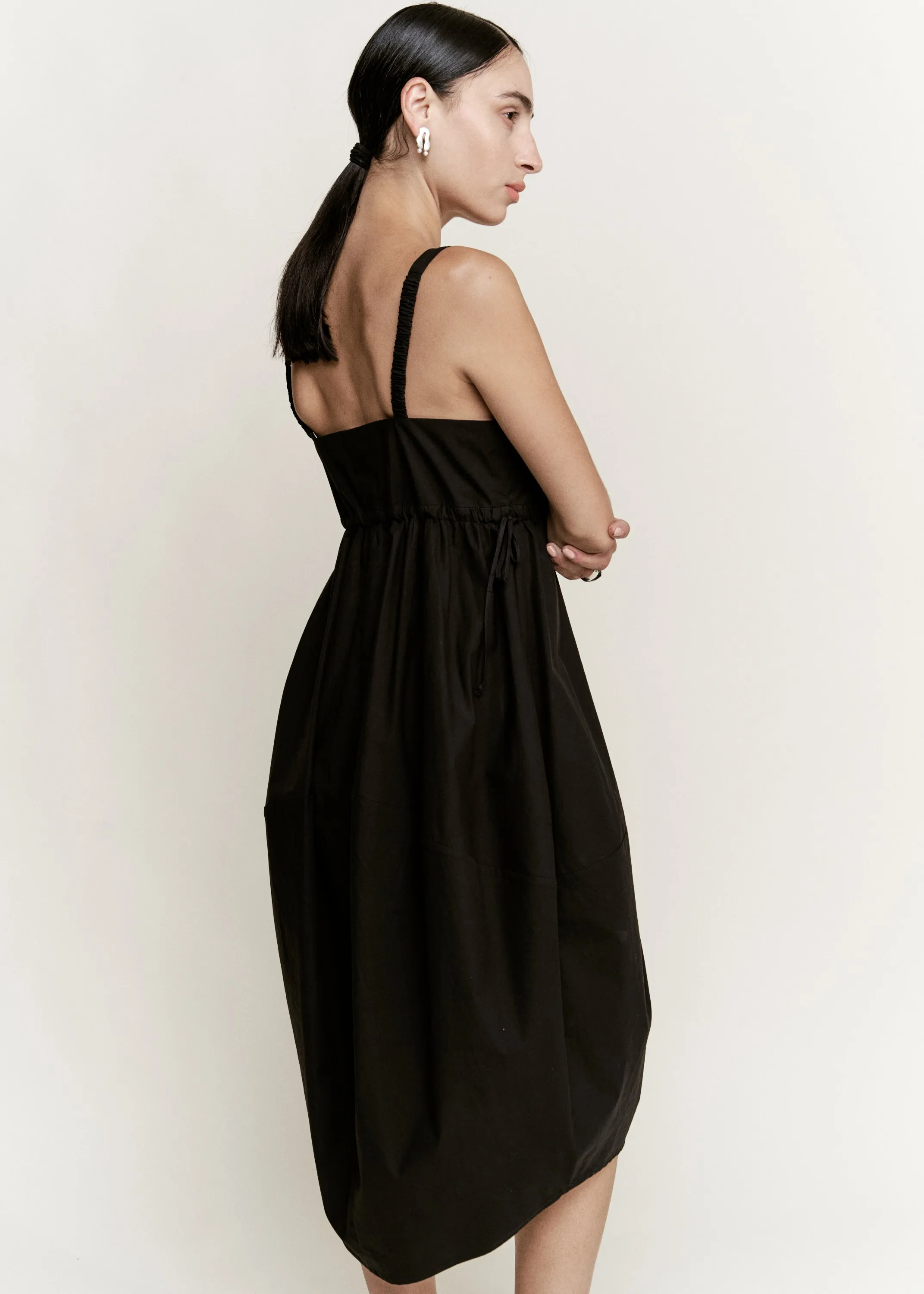 Balloon Dress | Black Parchment Poplin sold by Modern Weaving product image thumbnail 2