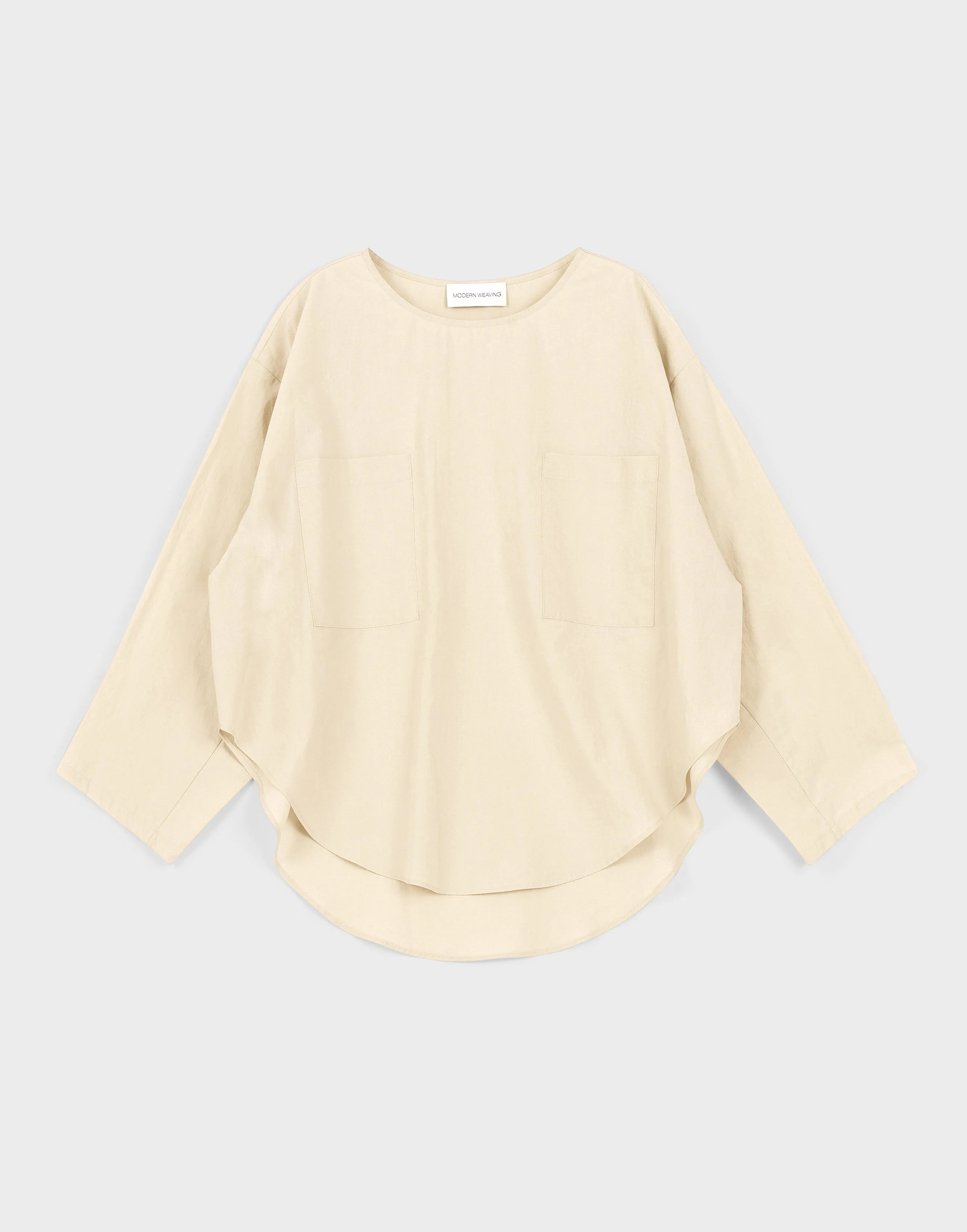 Pocket Popover Top | Eggshell Parchment Poplin sold by Modern Weaving product image thumbnail 3