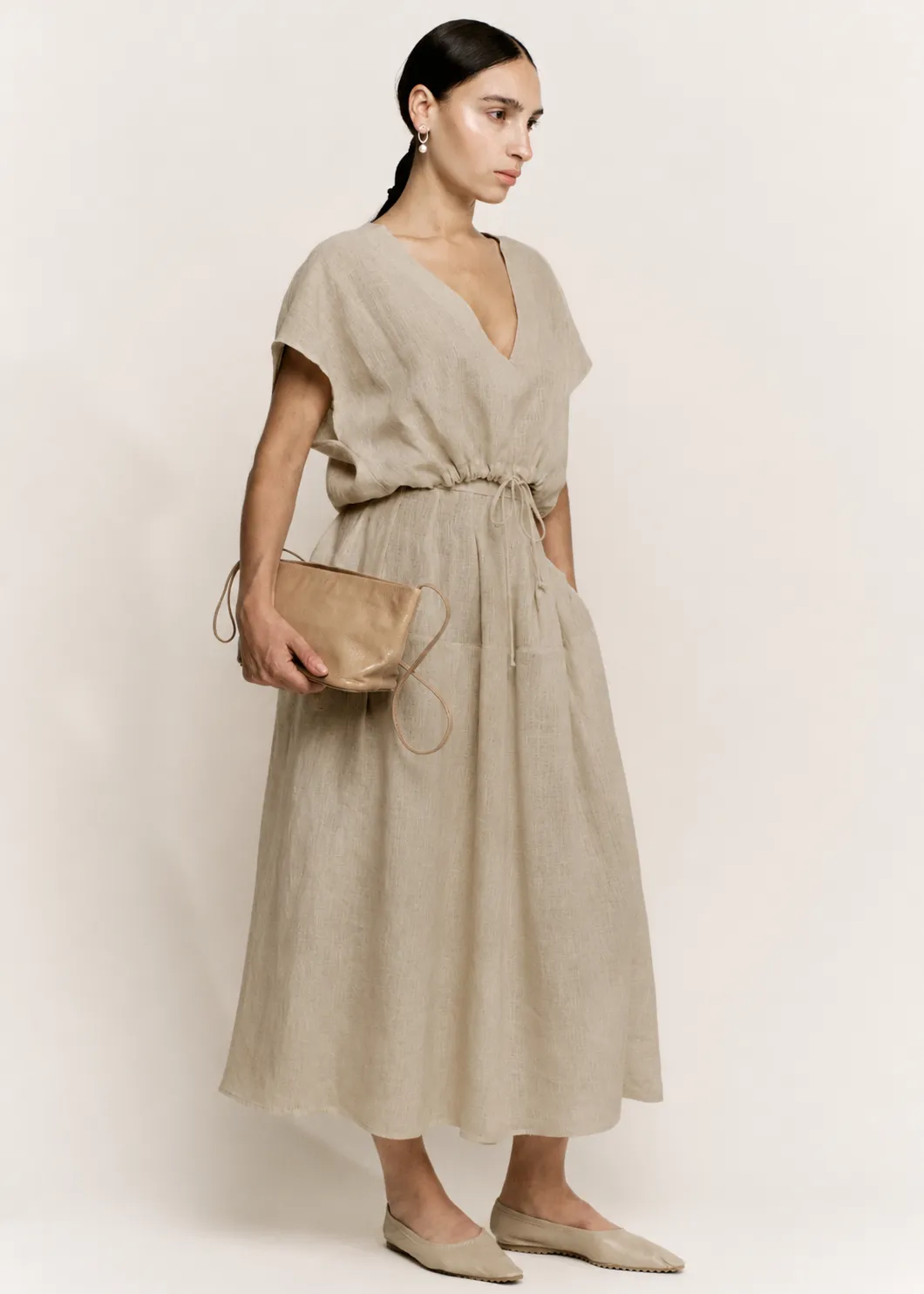 Godet Circle Skirt | Sand Lightweight Linen sold by Modern Weaving product image thumbnail 2