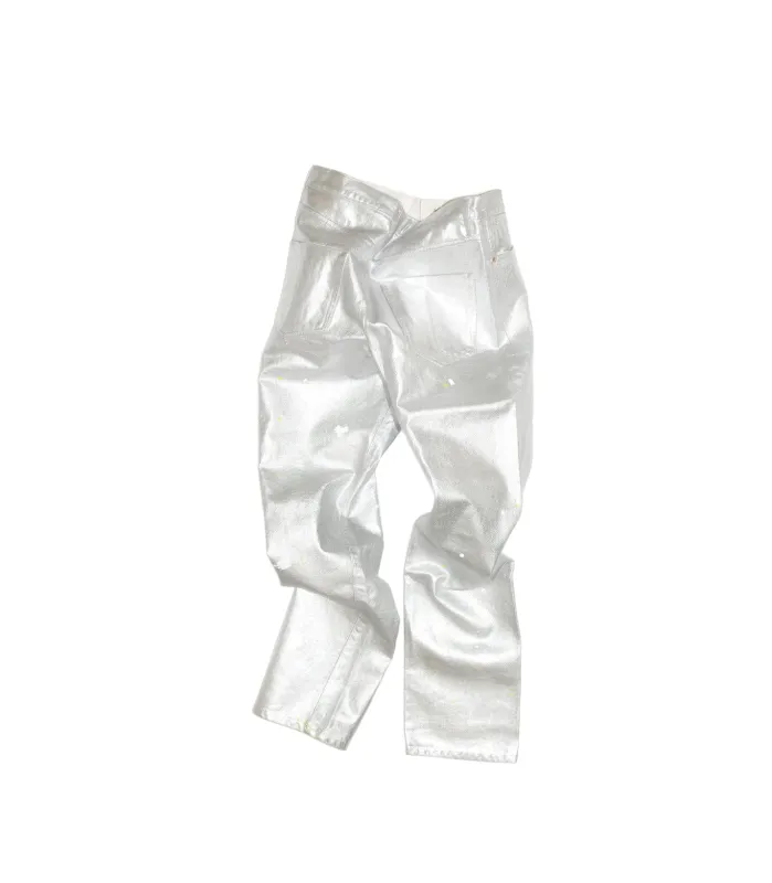 THE STRAIGHT JEAN TROUSERS - SILVER made by TANAKA