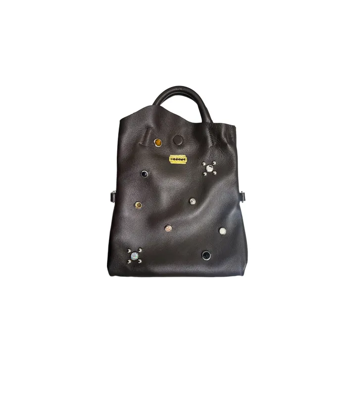THE BAG S(STUDS) - BROWN made by TANAKA