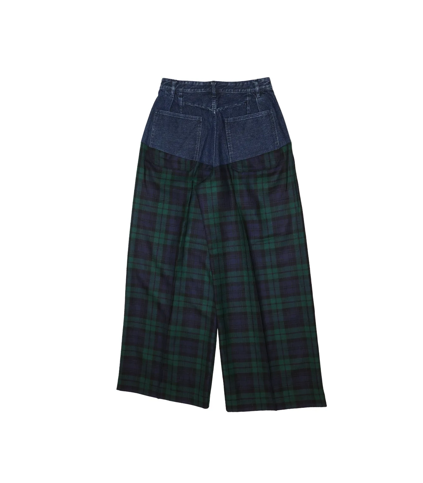 COMBI WIDE TROUSERS - GREEN CHECK sold by TANAKA product image thumbnail 2
