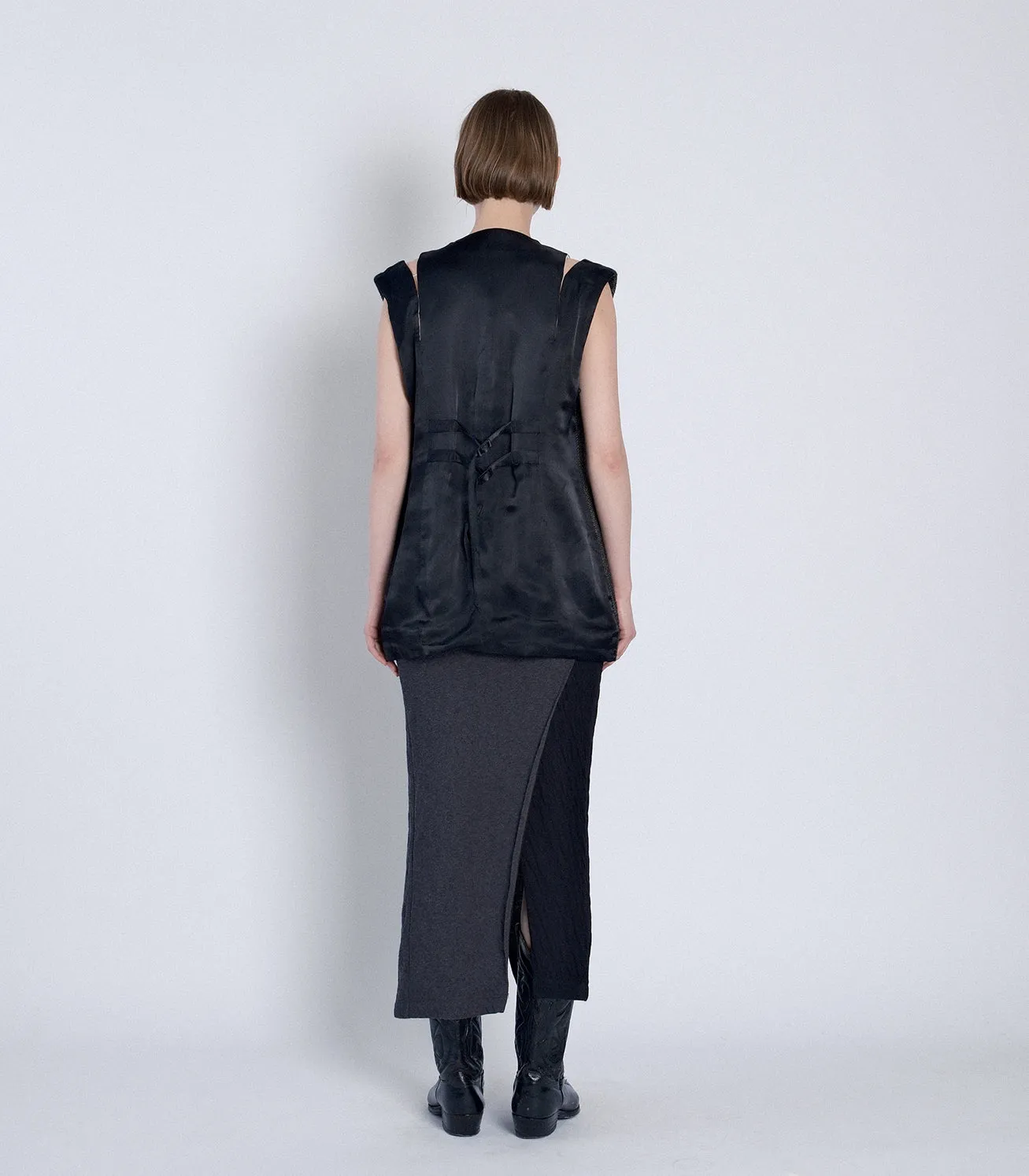 SLIT TAILORED VEST - HERRINGBONE sold by TANAKA product image thumbnail 4