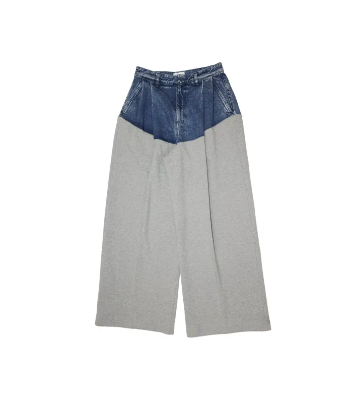 COMBI WIDE TROUSERS - HEATHER GRAY sold by TANAKA