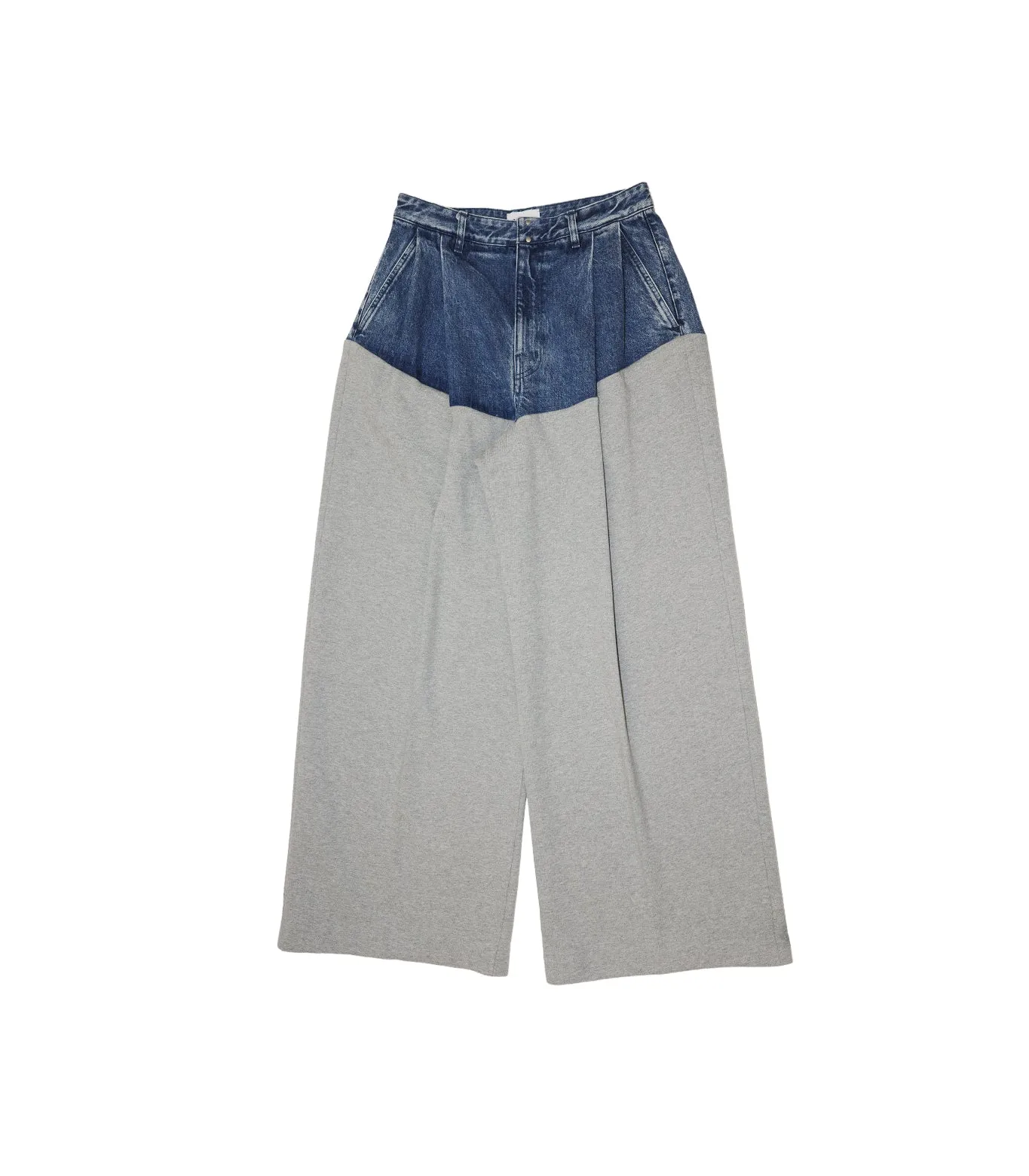 COMBI WIDE TROUSERS - HEATHER GRAY sold by TANAKA