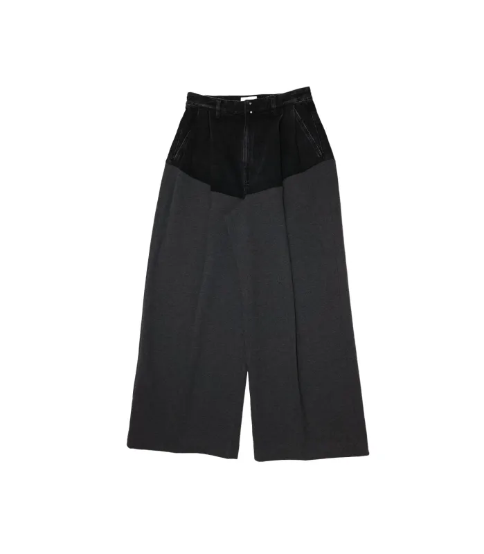 COMBI WIDE TROUSERS - CHARCOAL sold by TANAKA