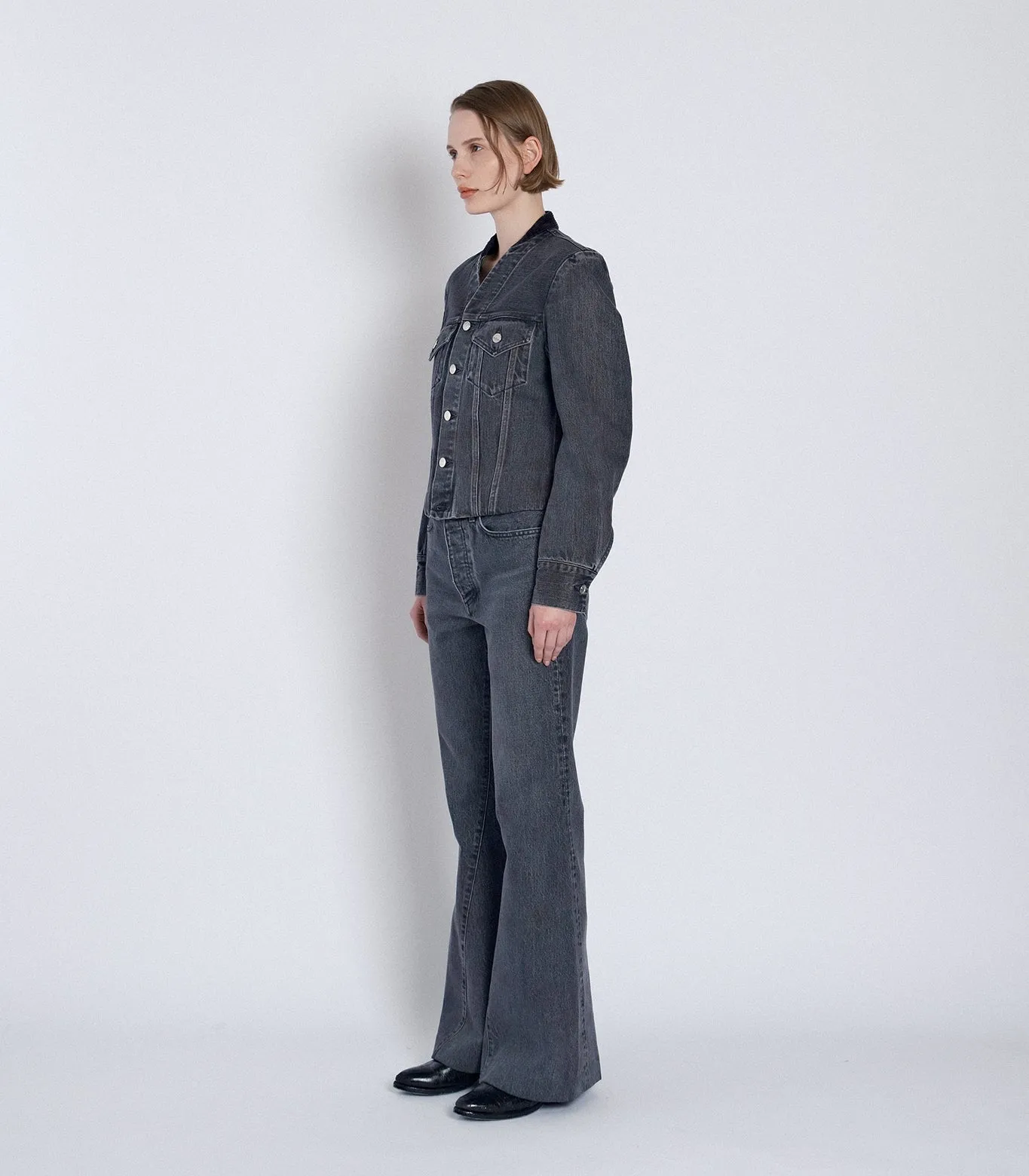 NO COLLAR TRUCKER JACKET - GRAY sold by TANAKA product image thumbnail 5