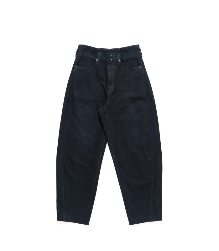 TAPERED JEAN TROUSERS - OVERDYE BLACK made by TANAKA