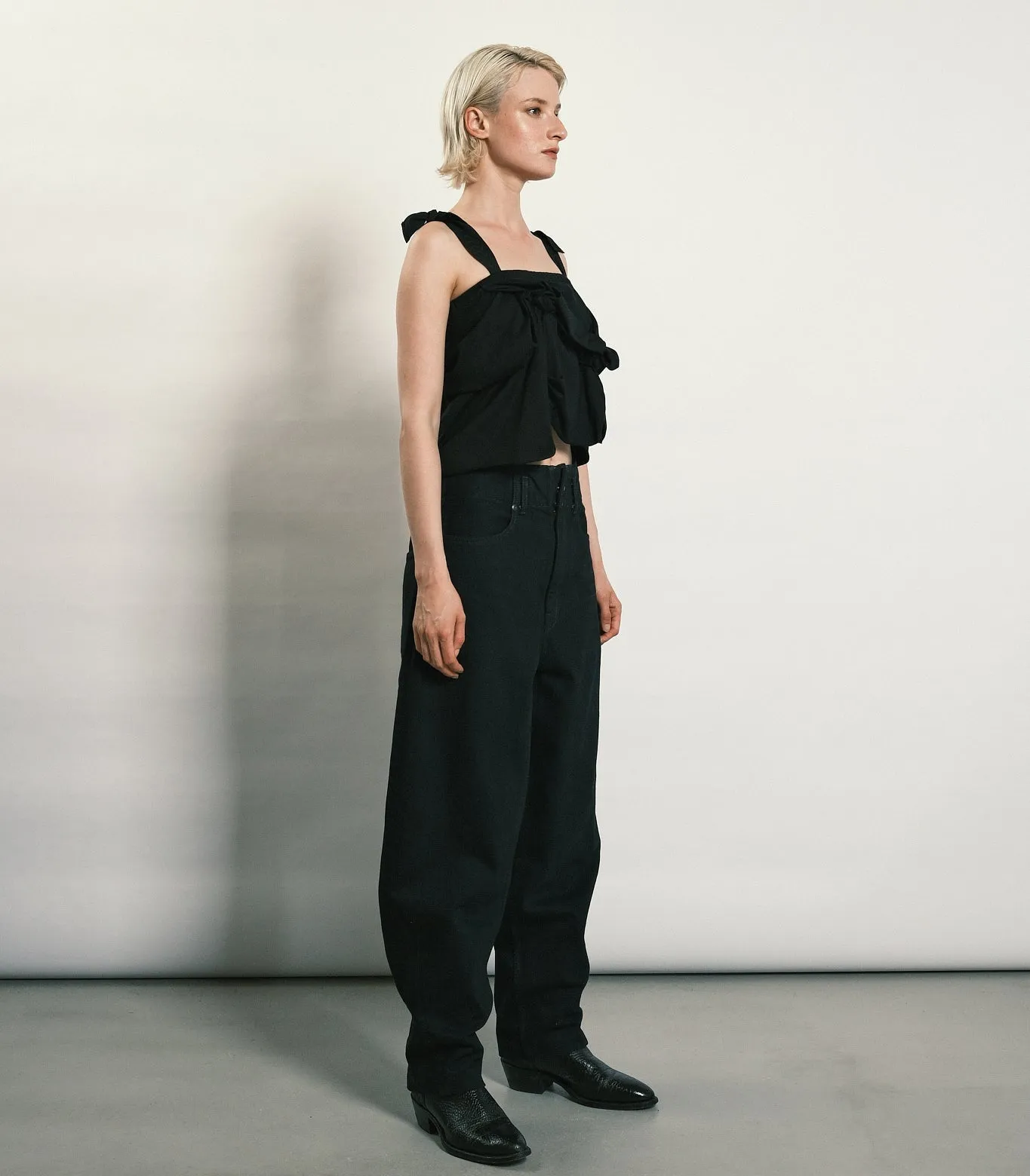 TAPERED JEAN TROUSERS - OVERDYE BLACK sold by TANAKA product image thumbnail 4