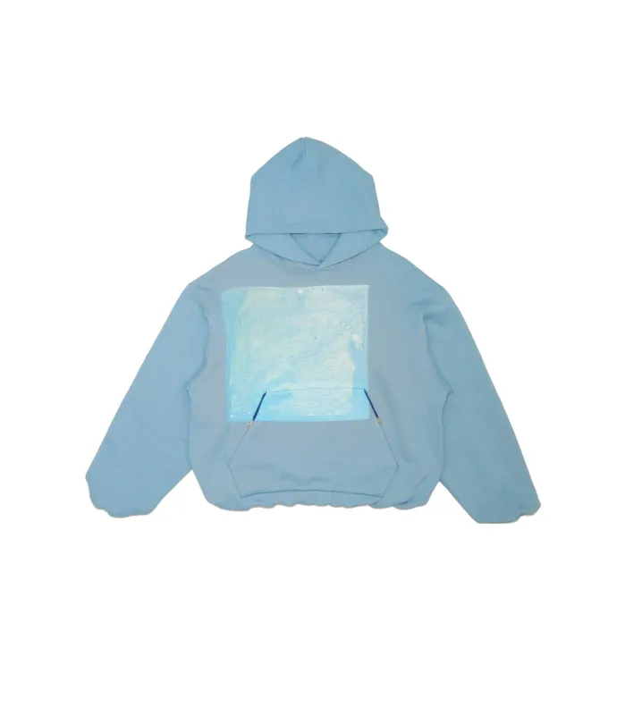 THE SWEAT HOODIE - LIGHT BLUE (FLOWER) made by TANAKA