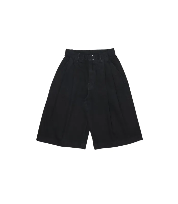 HAKAMA JEAN SHORTS - OVERDYE BLACK sold by TANAKA