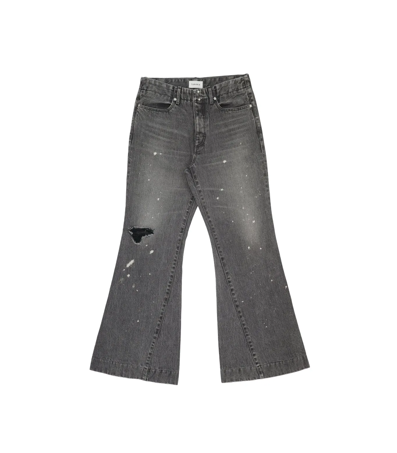 FLARE JEAN TROUSERS - DISTRESSED GRAY sold by TANAKA