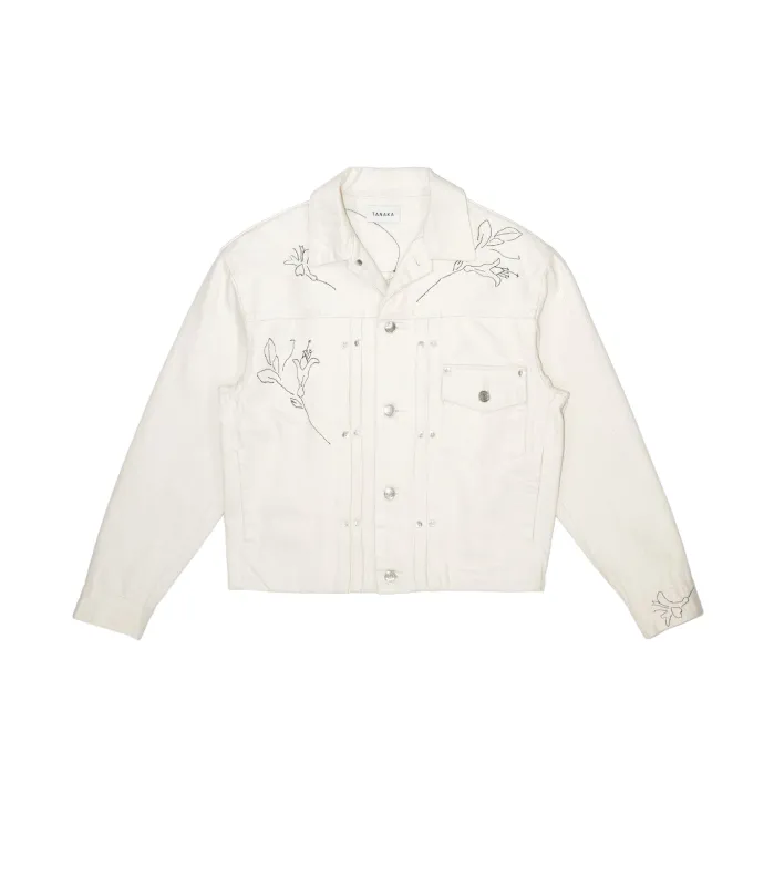 THE JEAN JACKET - WHITE(EMBROIDERY) made by TANAKA