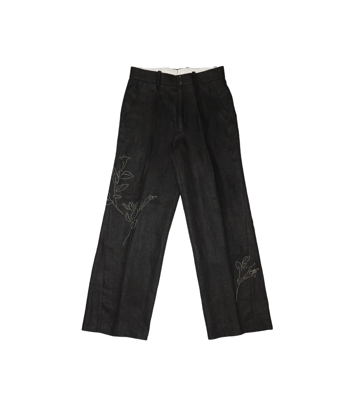 THE TROUSERS - BLACK LINEN(EMBROIDERY) sold by TANAKA