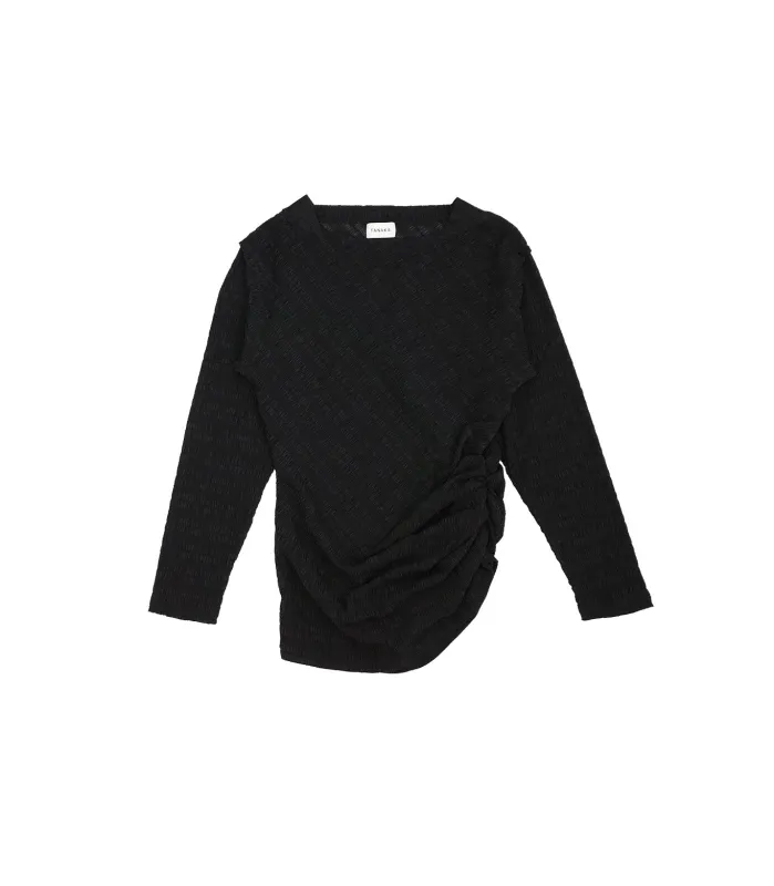 DRAPE LONG SLEEVE TEE - BLACK made by TANAKA