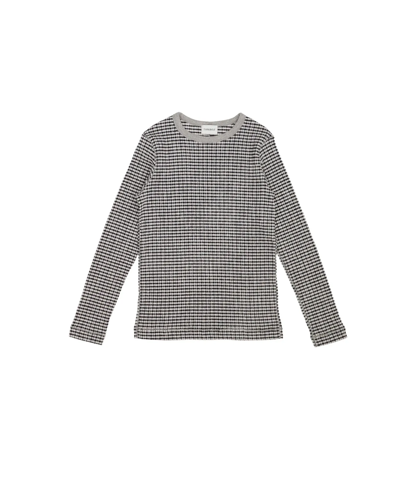 LONG SLEEVE TEE - BLACK GINGHAM sold by TANAKA