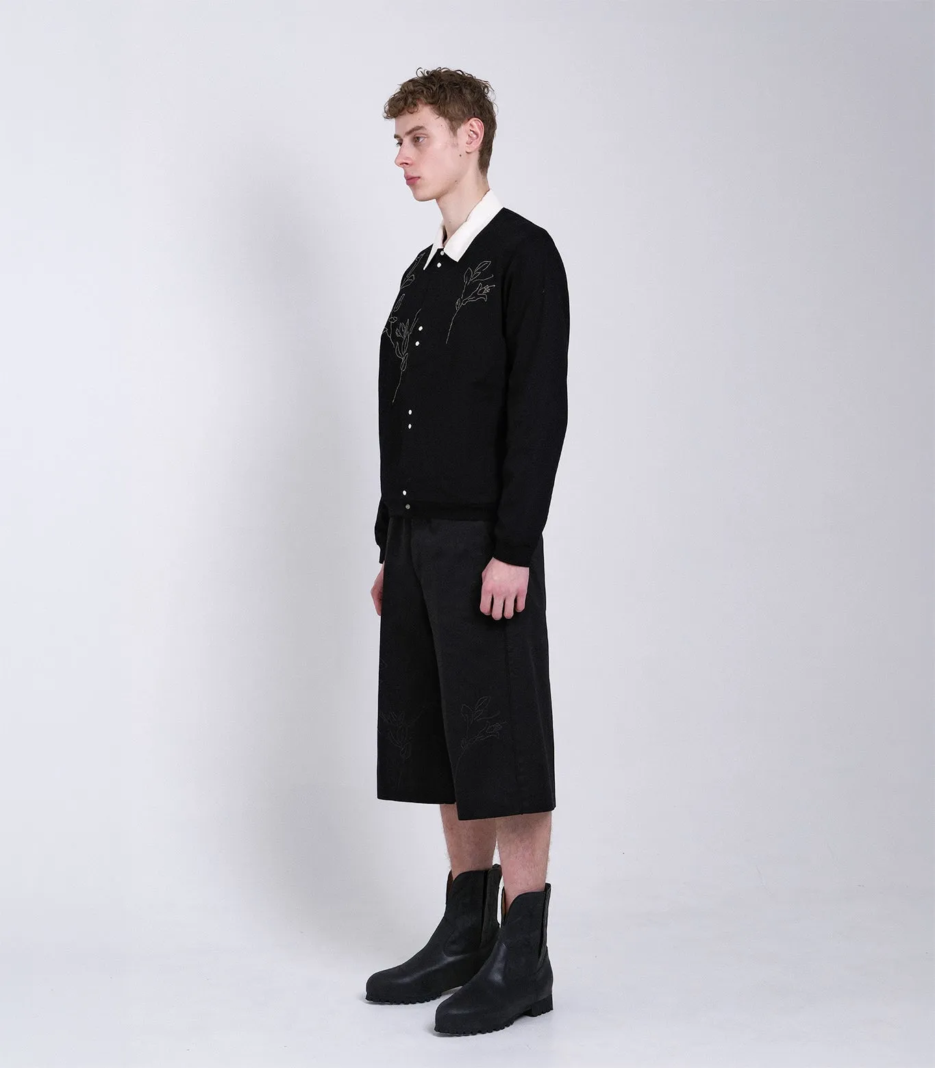 JERSEY CARDIGAN - BLACK (EMBROIDERY) sold by TANAKA product image thumbnail 5