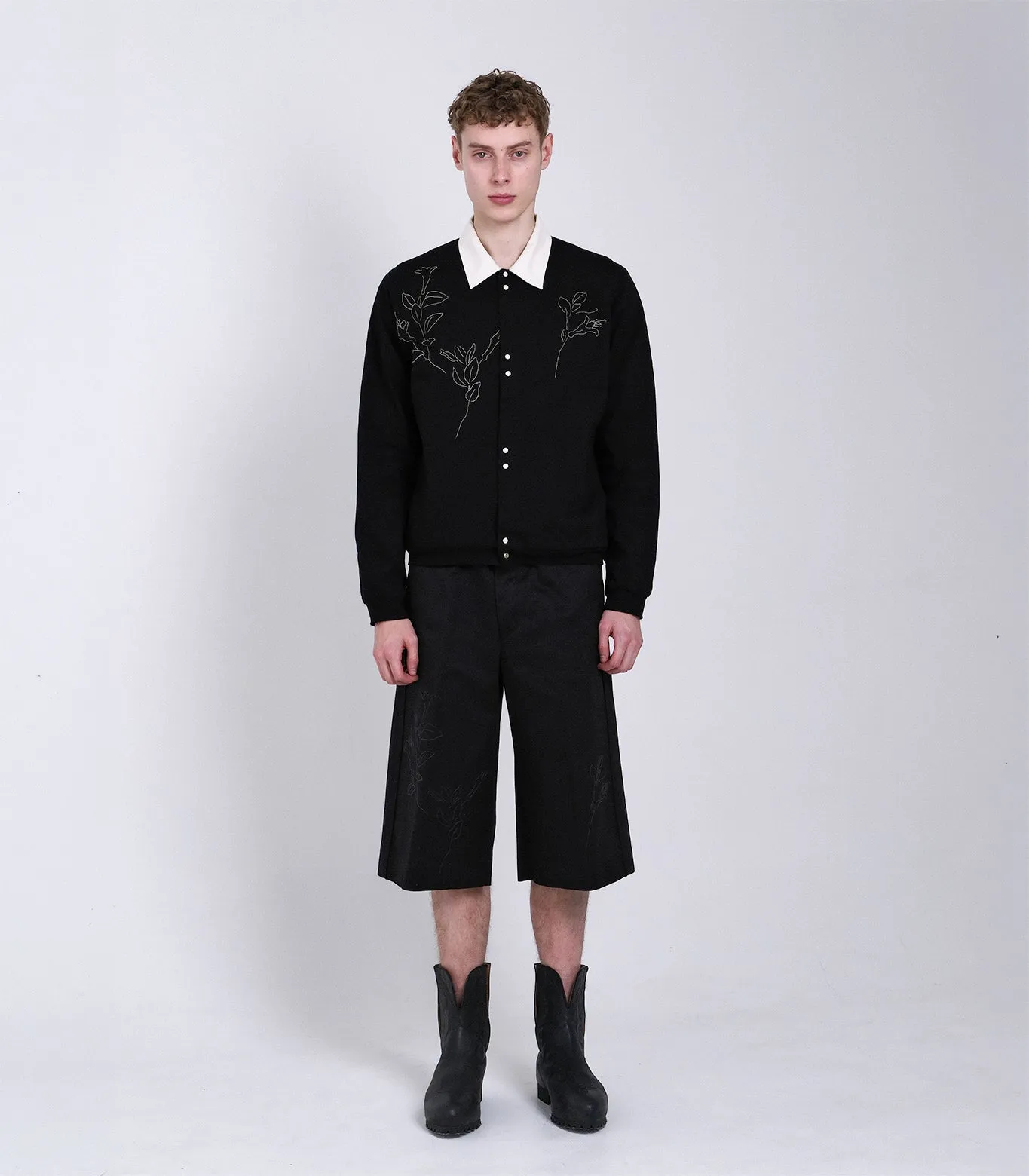JERSEY CARDIGAN - BLACK (EMBROIDERY) sold by TANAKA product image thumbnail 3