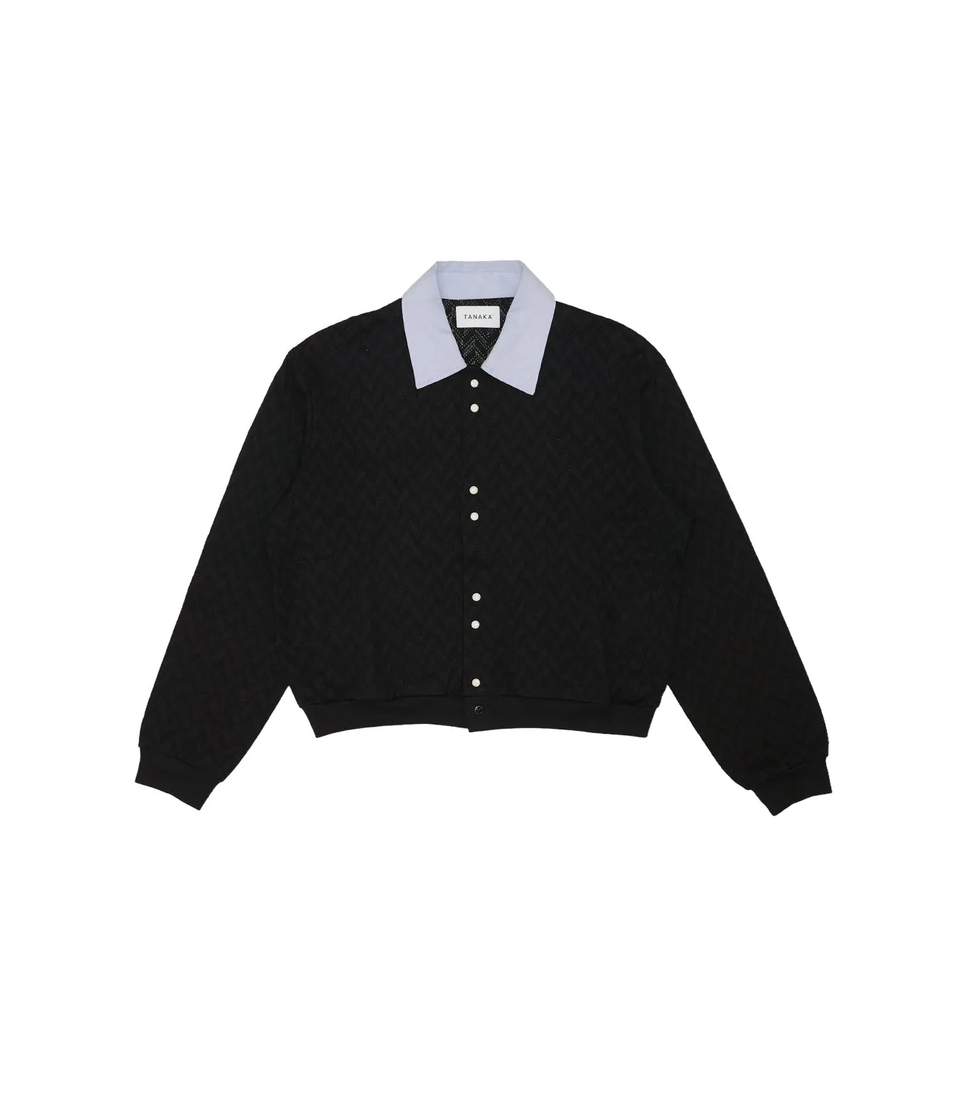 JERSEY CARDIGAN - BLACK HERRINGBONE sold by TANAKA