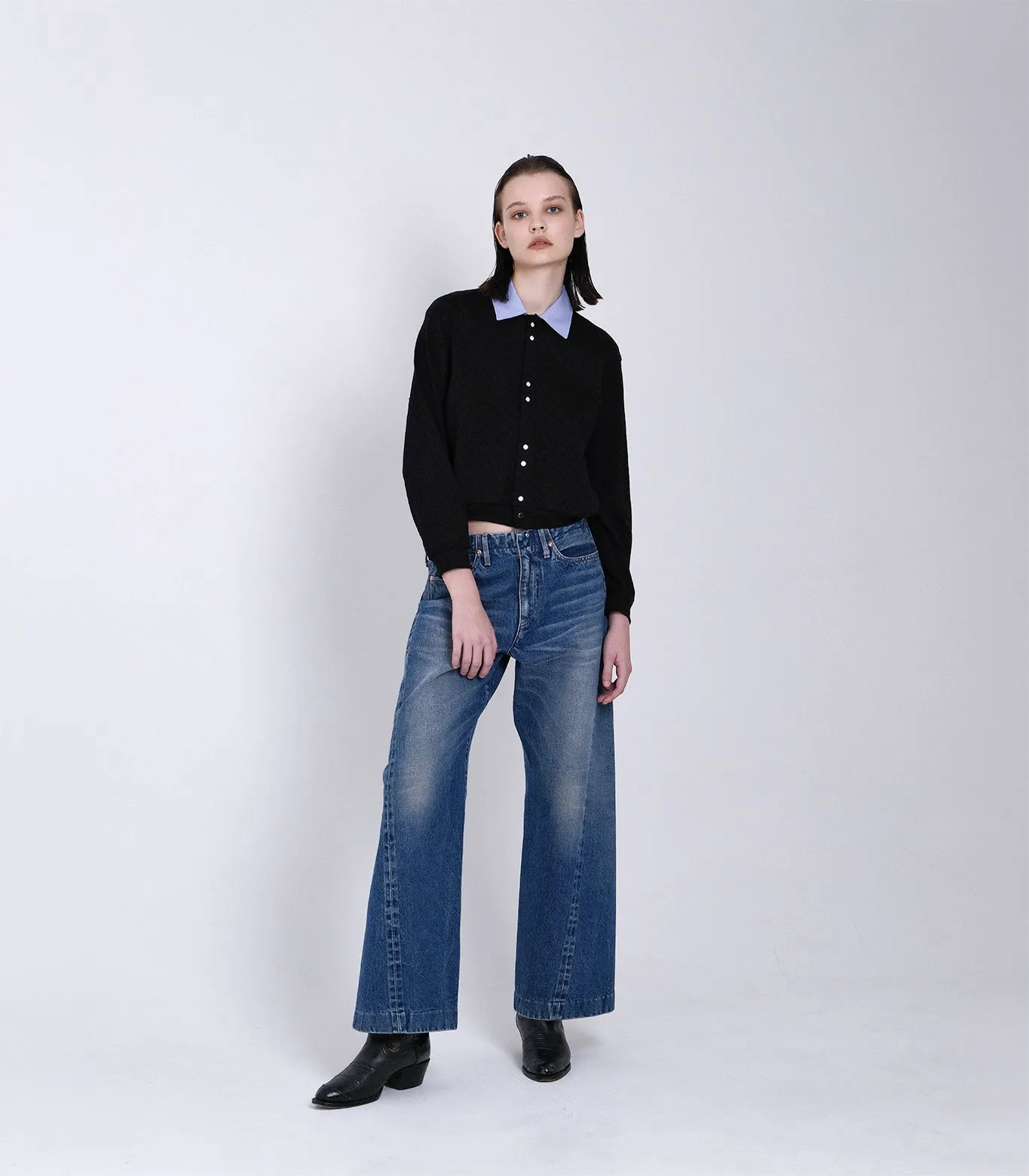 JERSEY CARDIGAN - BLACK HERRINGBONE sold by TANAKA product image thumbnail 4