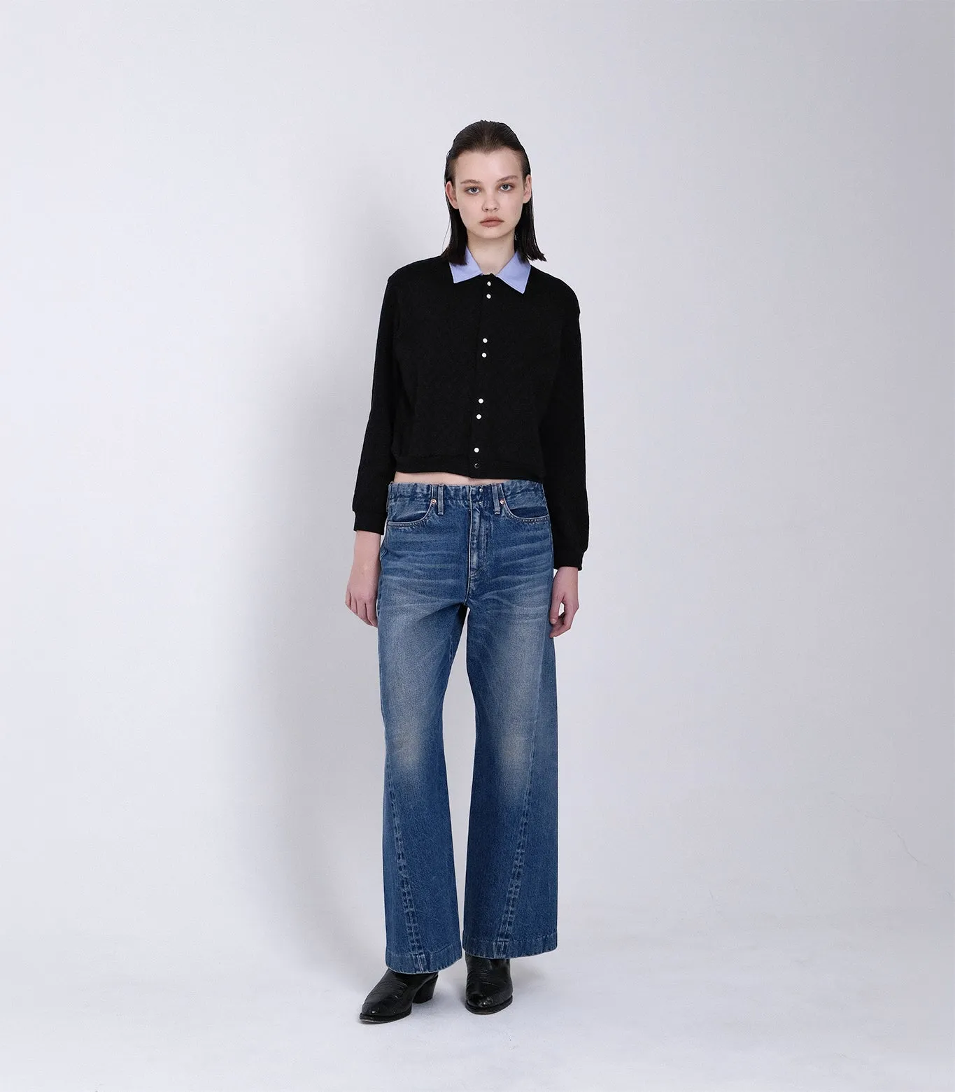 JERSEY CARDIGAN - BLACK HERRINGBONE sold by TANAKA product image thumbnail 3