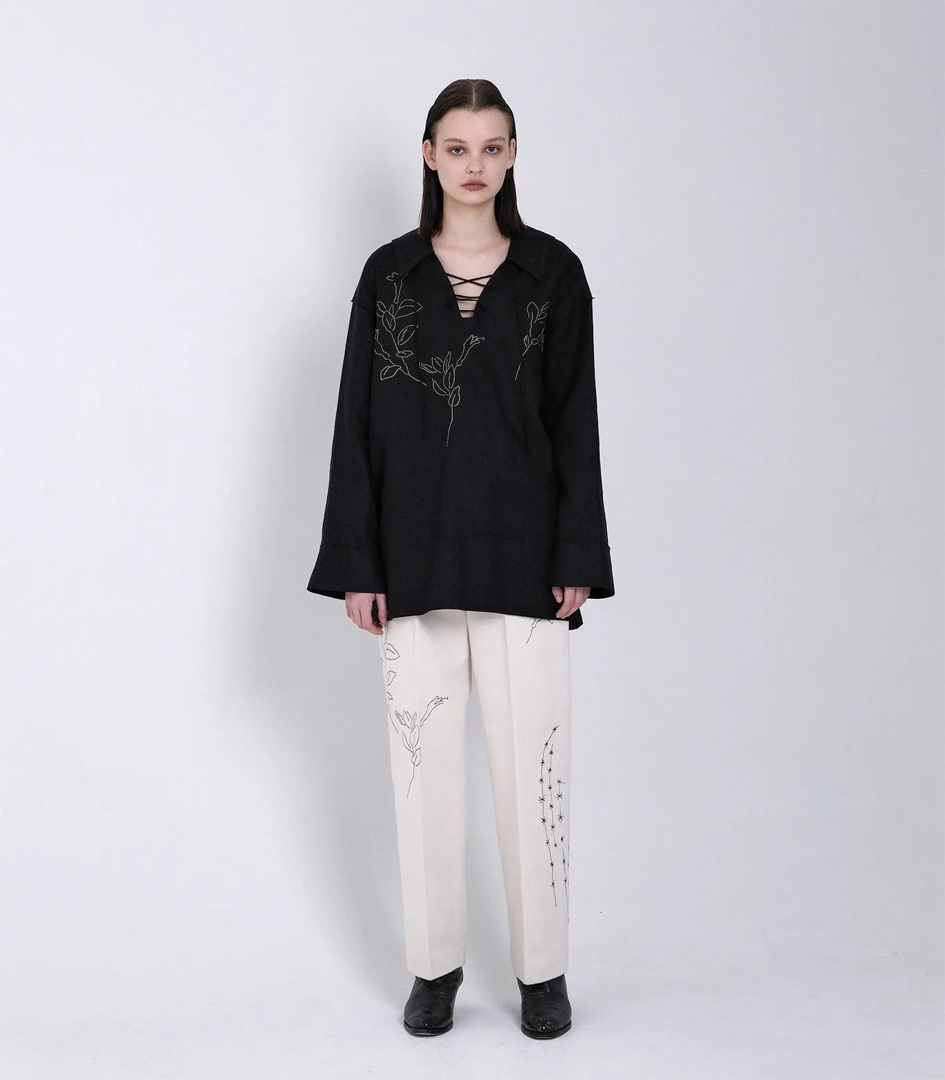 THE TUNIC - BLACK LINEN (EMBROIDERY) sold by TANAKA product image thumbnail 3