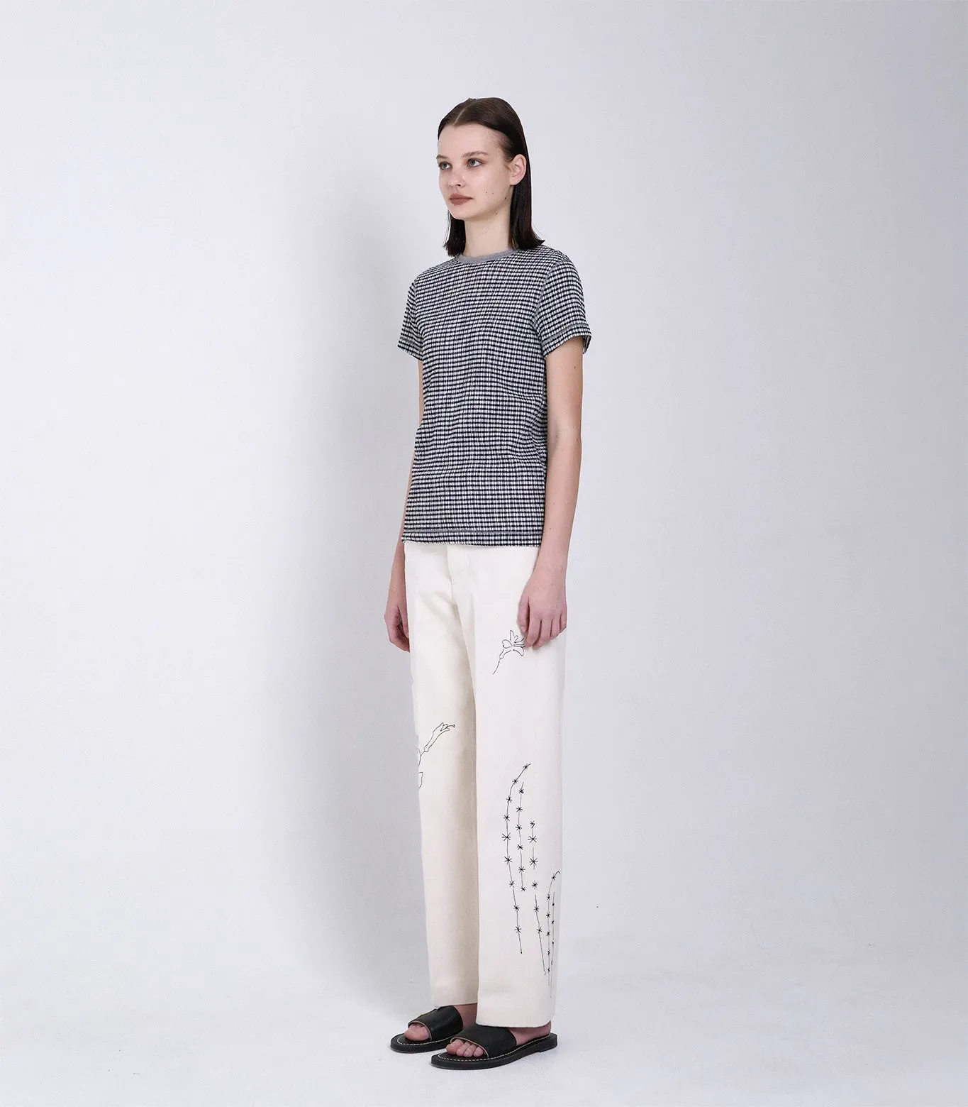 COMPACT TEE - BLACK GINGHAM sold by TANAKA product image thumbnail 5