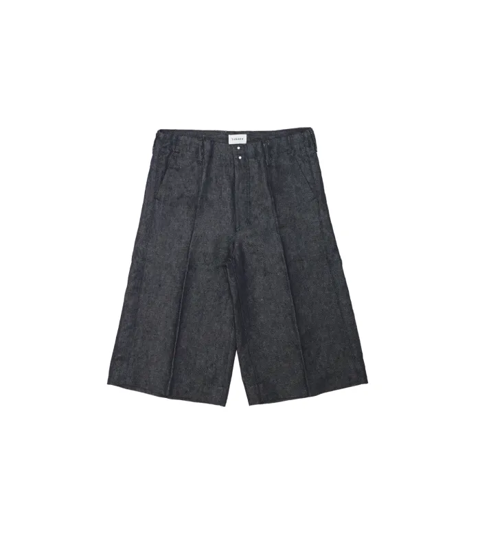 THE SHORTS - INDIGO LINEN made by TANAKA