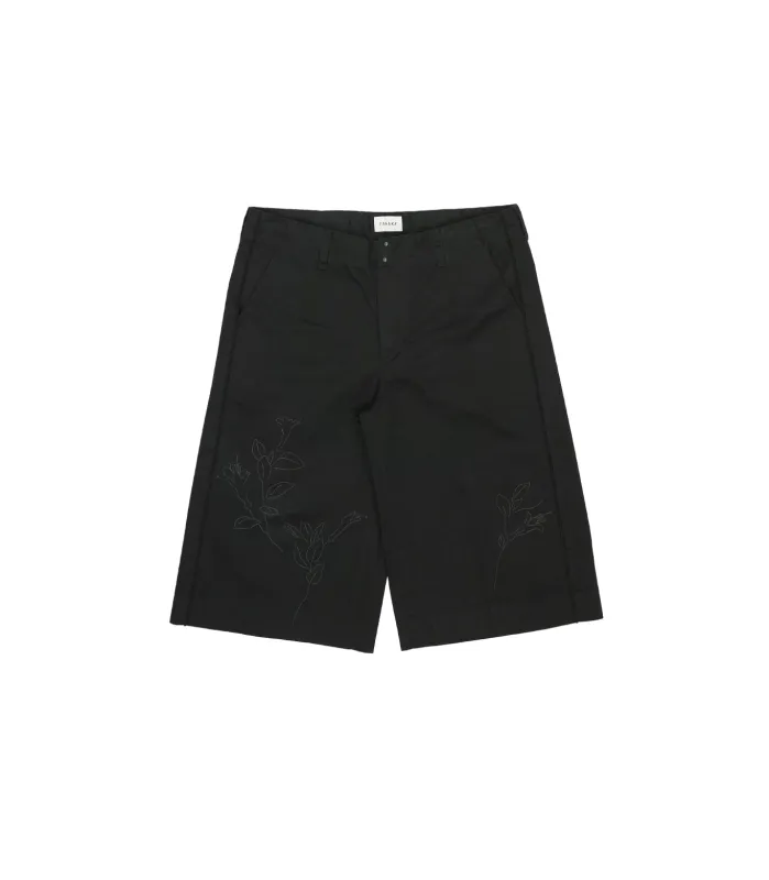 THE SHORTS - BLACK (EMBROIDERY) made by TANAKA