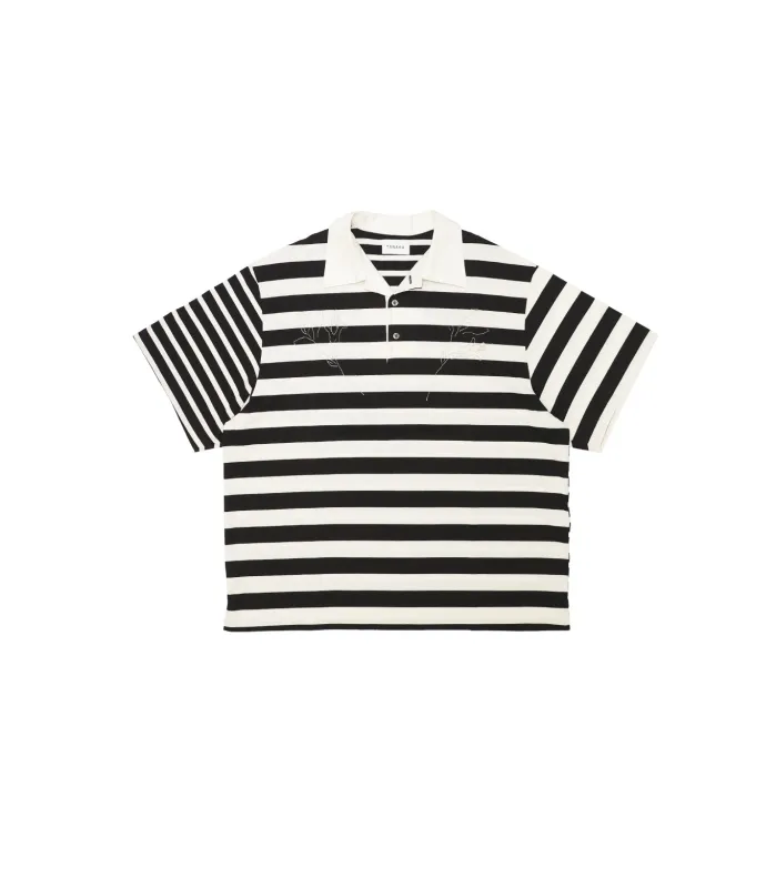 THE POLOSHIRTS - BLACK STRIPE(EMBROIDERY) made by TANAKA