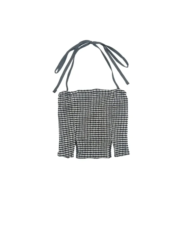 TUBETOP - BLACK GINGHAM made by TANAKA