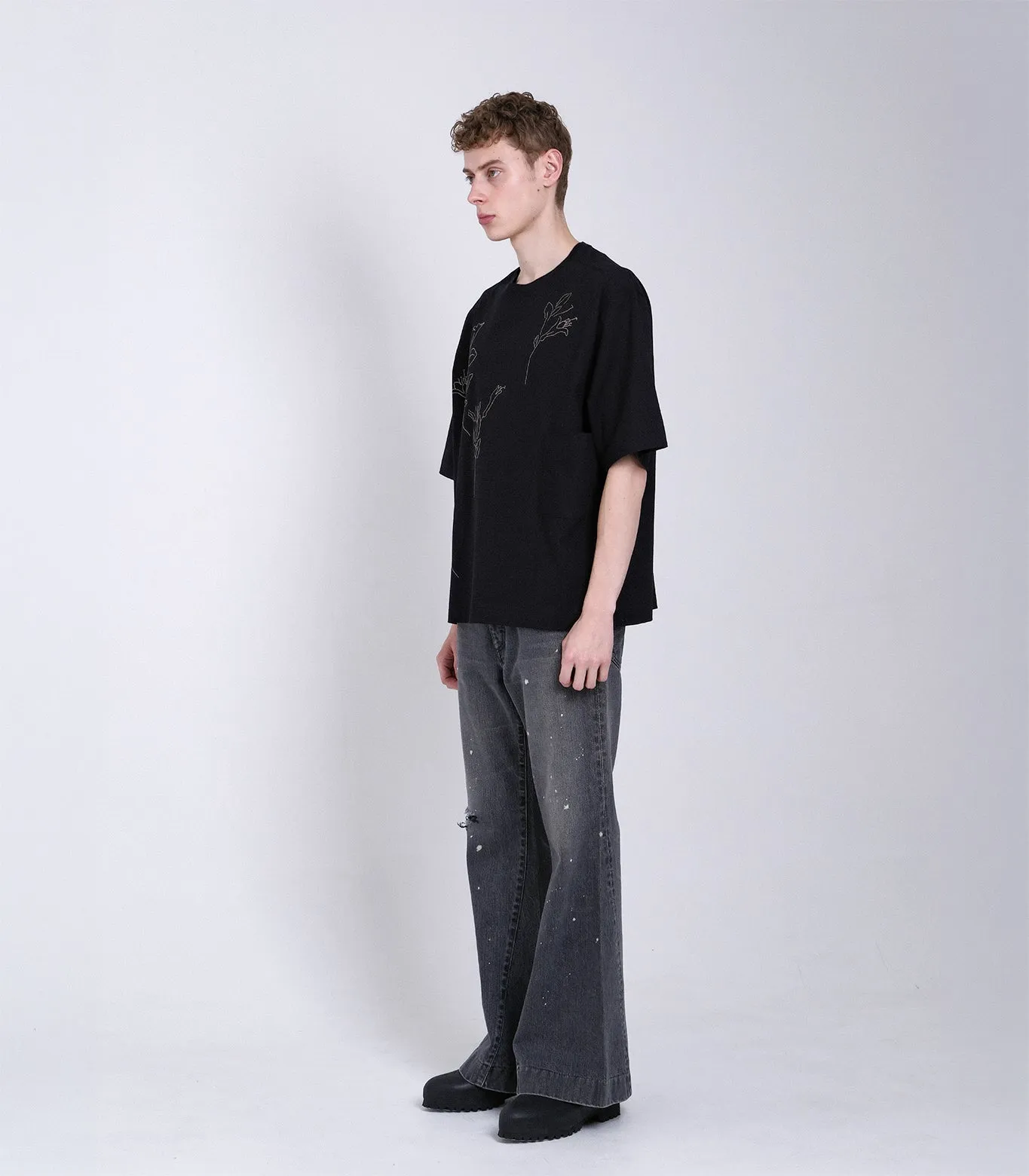 BOXY TEE - BLACK (EMBROIDERY) sold by TANAKA product image thumbnail 5