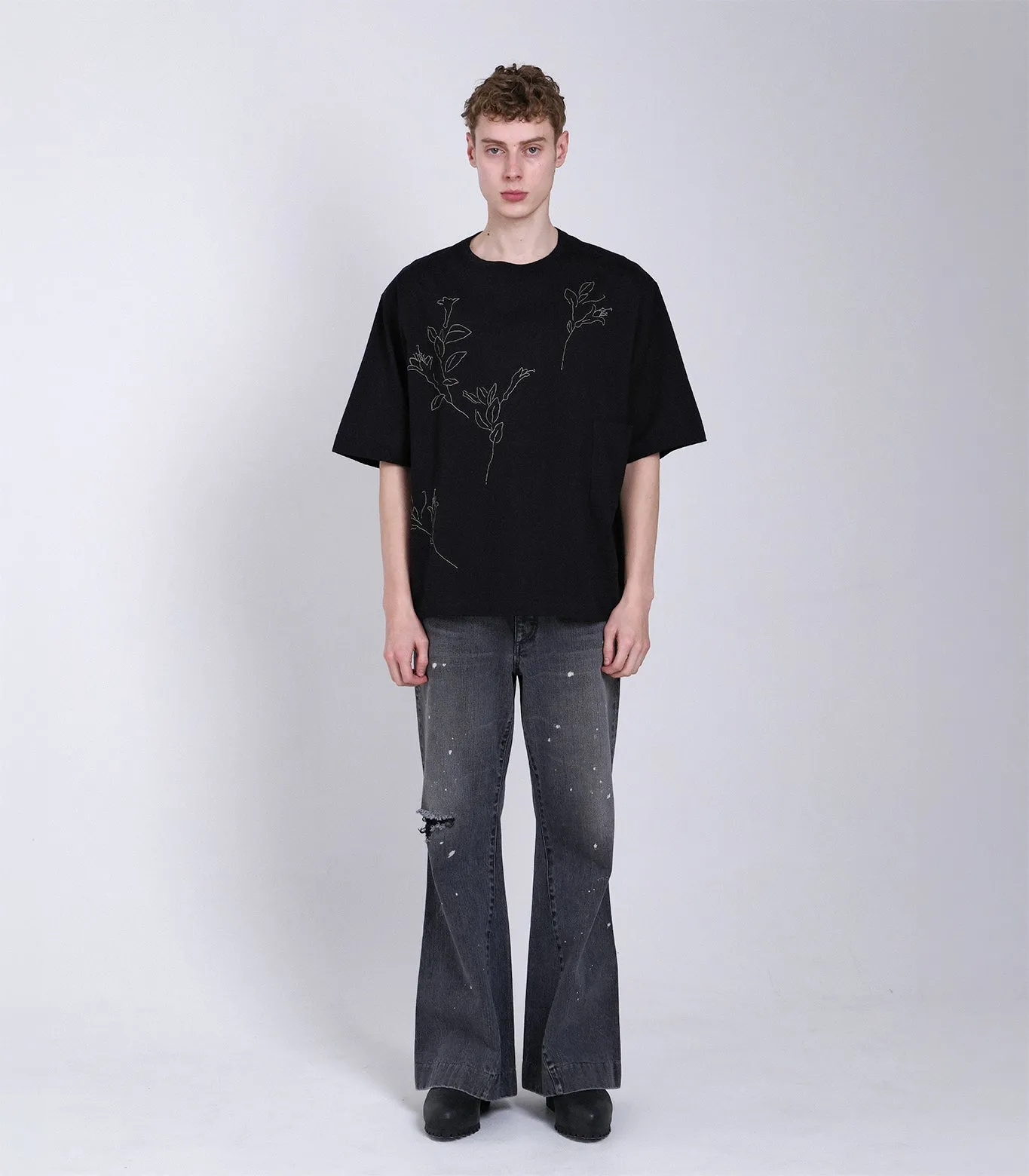 BOXY TEE - BLACK (EMBROIDERY) sold by TANAKA product image thumbnail 3