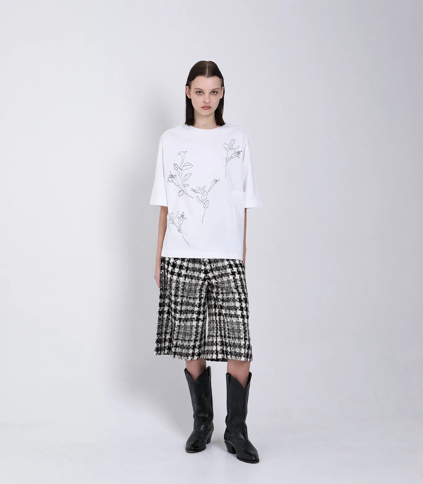 BOXY TEE - WHITE (EMBROIDERY) sold by TANAKA product image thumbnail 3