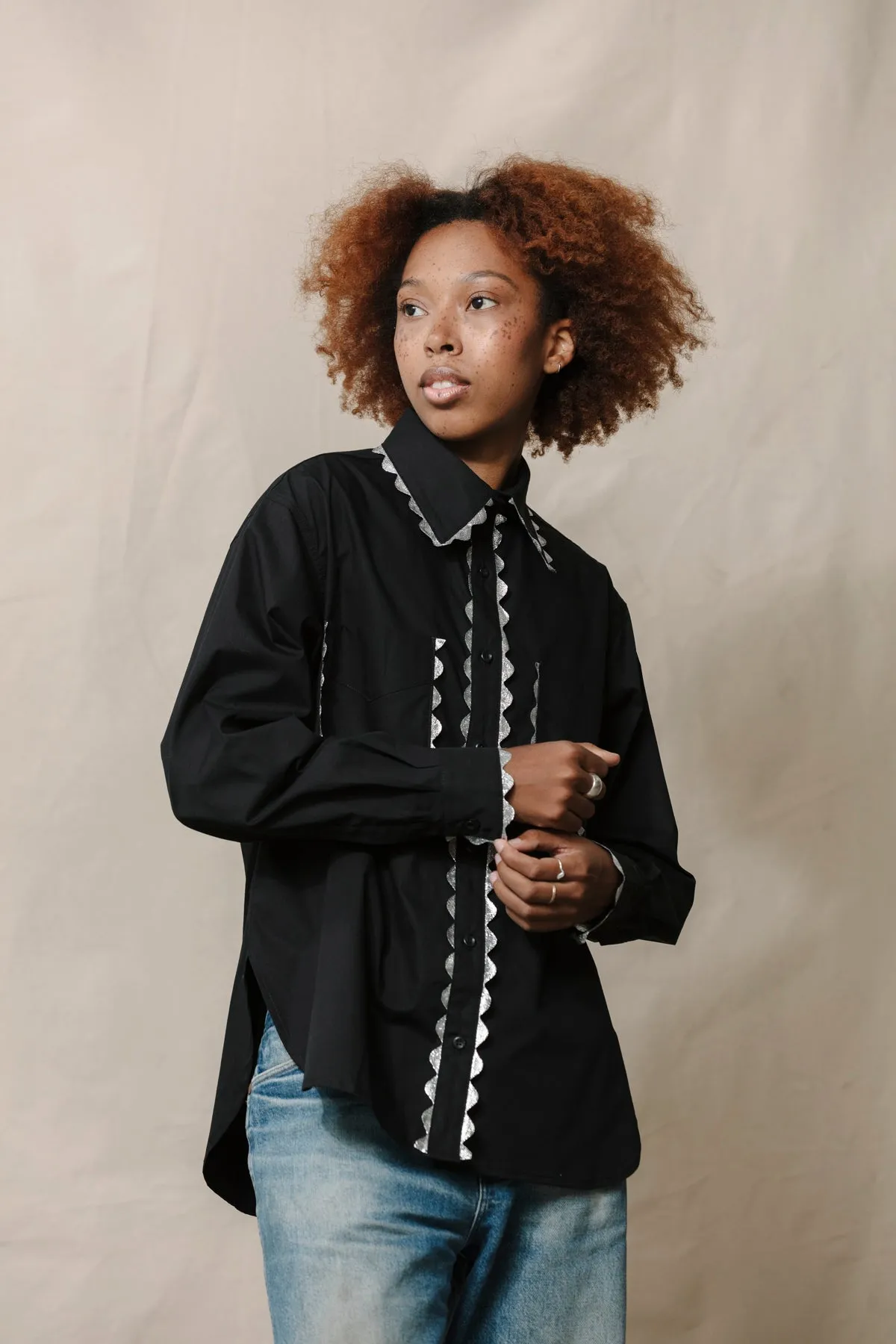 Rickrack Perfect Shirt - Black and Silver sold by CARLEEN product image thumbnail 3