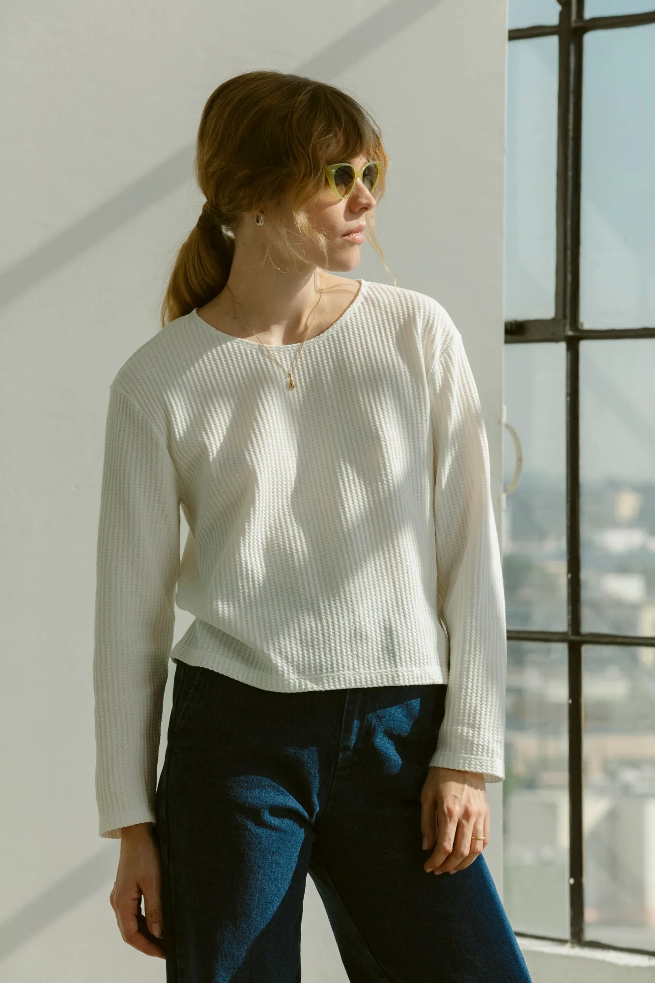 Boatneck Long Sleeve - White Thermal sold by CARLEEN product image thumbnail 3