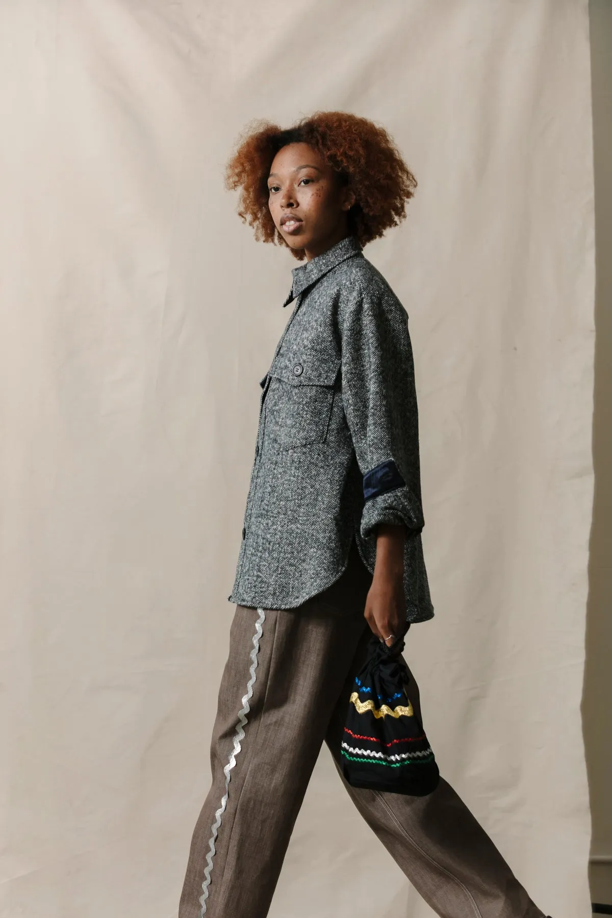 Wool Shirt Jacket - Salt & Pepper sold by CARLEEN product image thumbnail 4