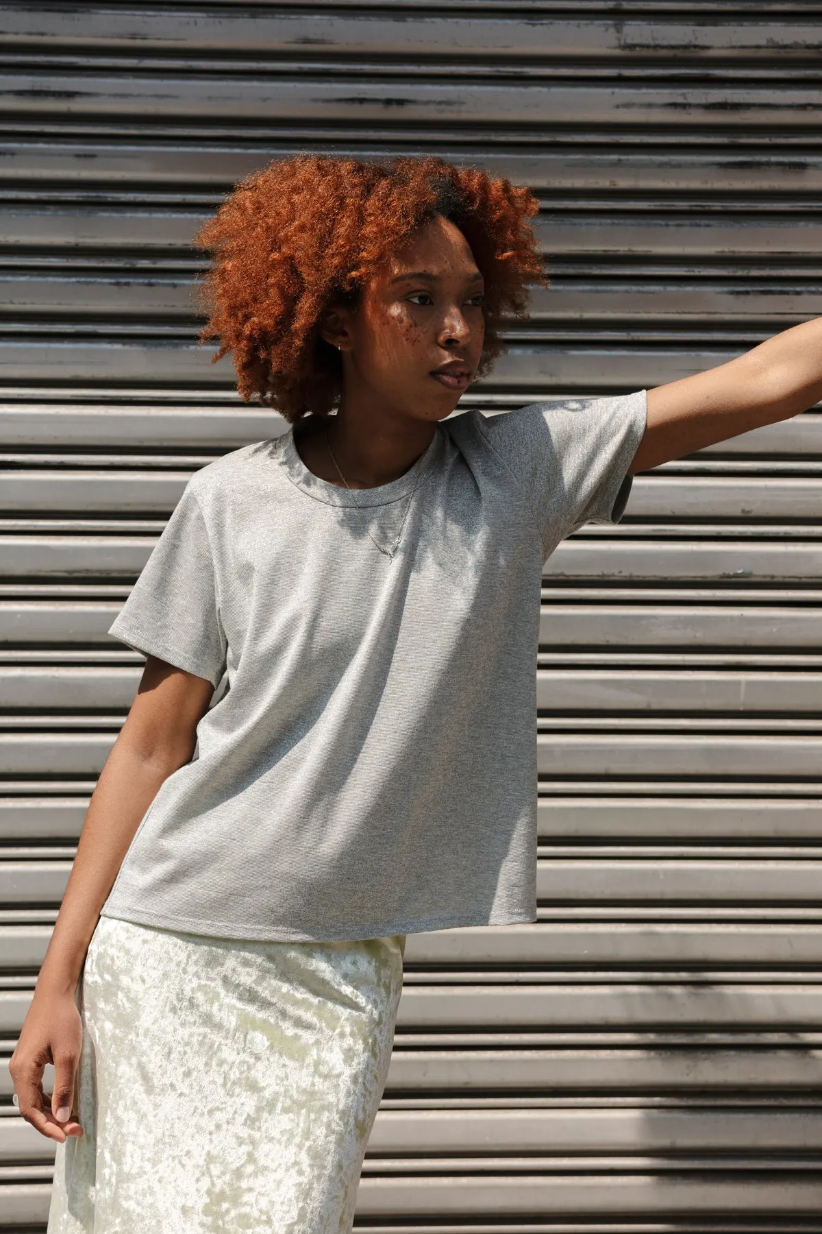 Perfect Little Short Sleeve Shirt - PE Silver sold by CARLEEN