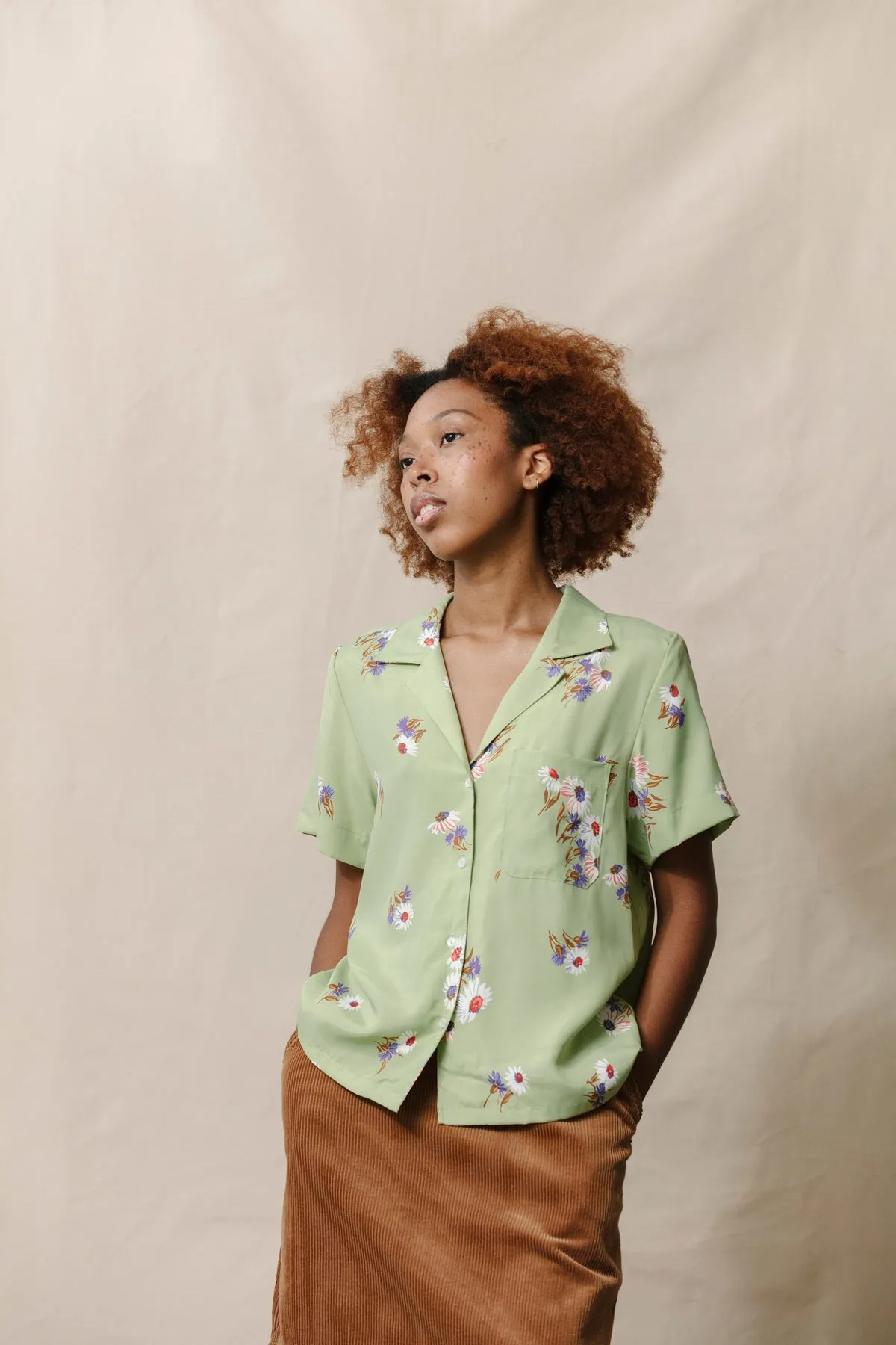 Nancy Button-Waist Shirt - Daisies sold by CARLEEN product image thumbnail 4