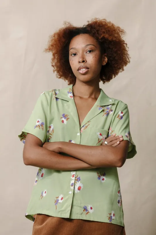 Nancy Button-Waist Shirt - Daisies sold by CARLEEN