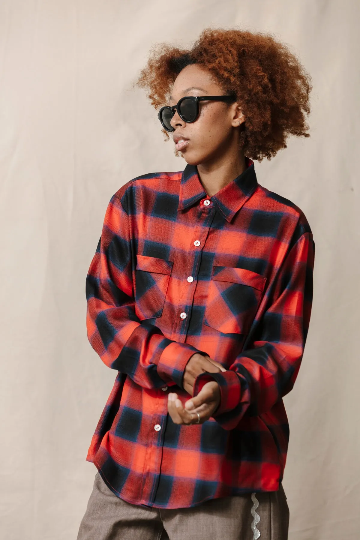 Sequoia Shirt - Red Shadow Plaid sold by CARLEEN