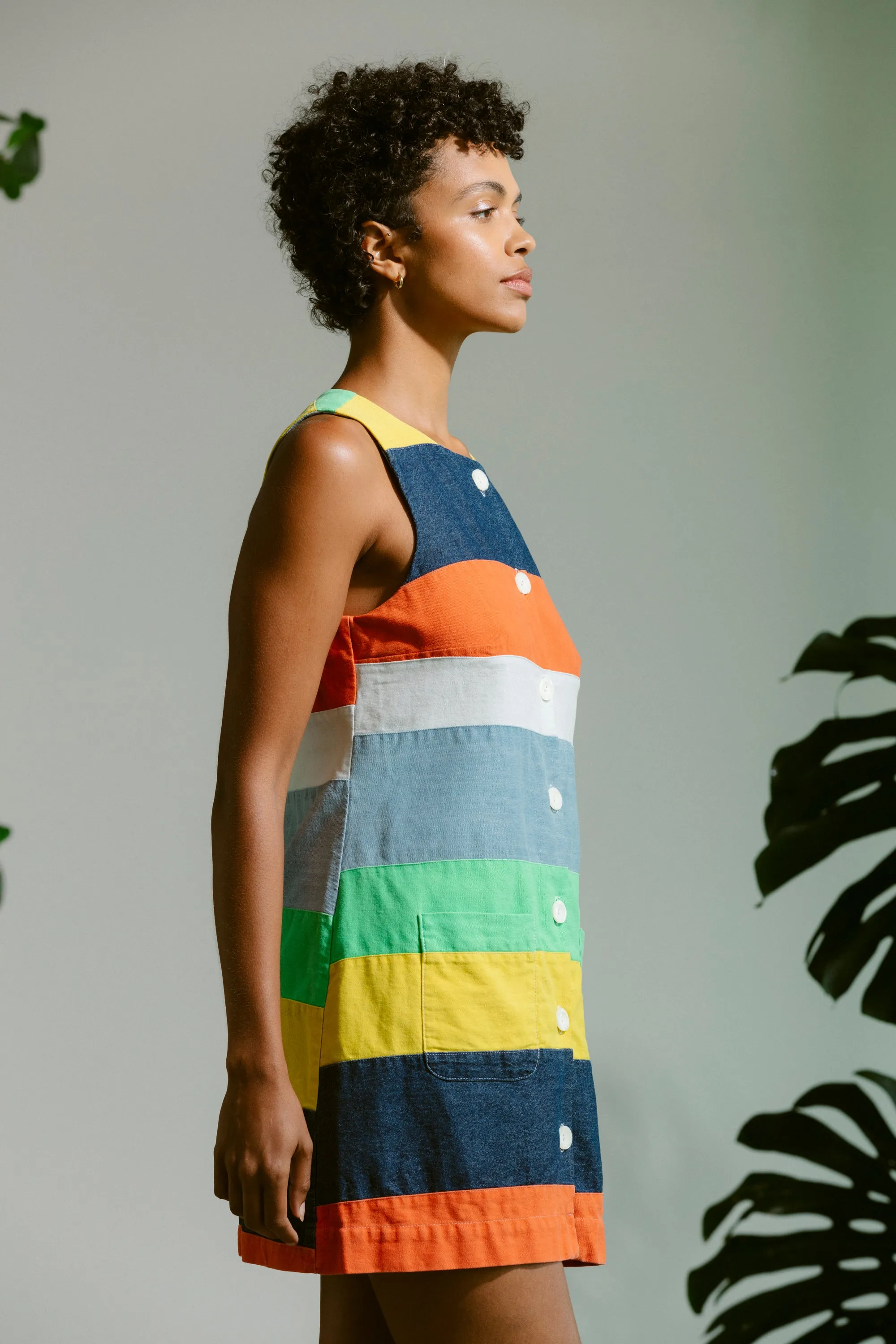 Button Front Mini Dress - Cabana Stripe sold by CARLEEN product image thumbnail 3