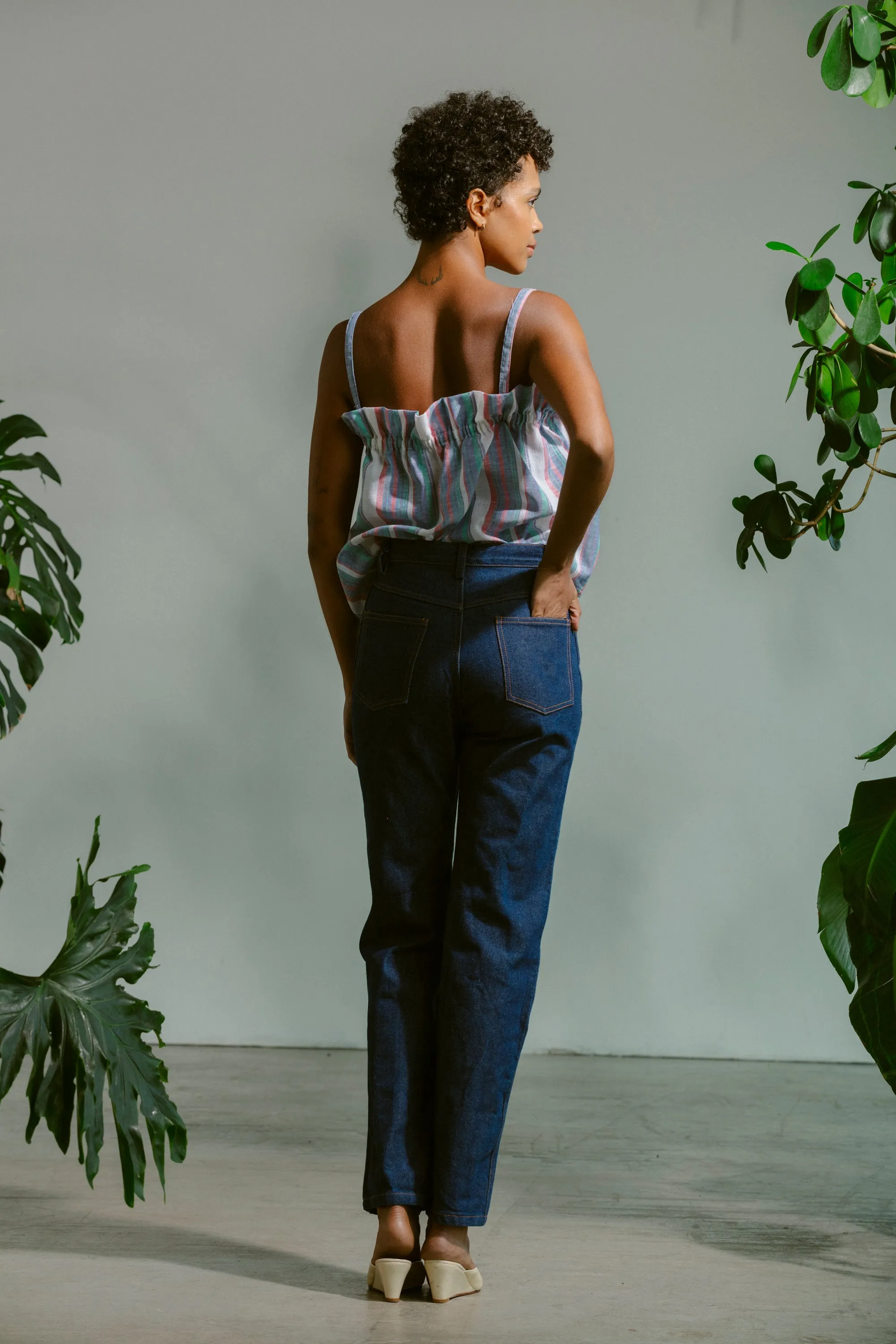 Ruffle Tank - Linen Multi Stripe sold by CARLEEN product image thumbnail 4