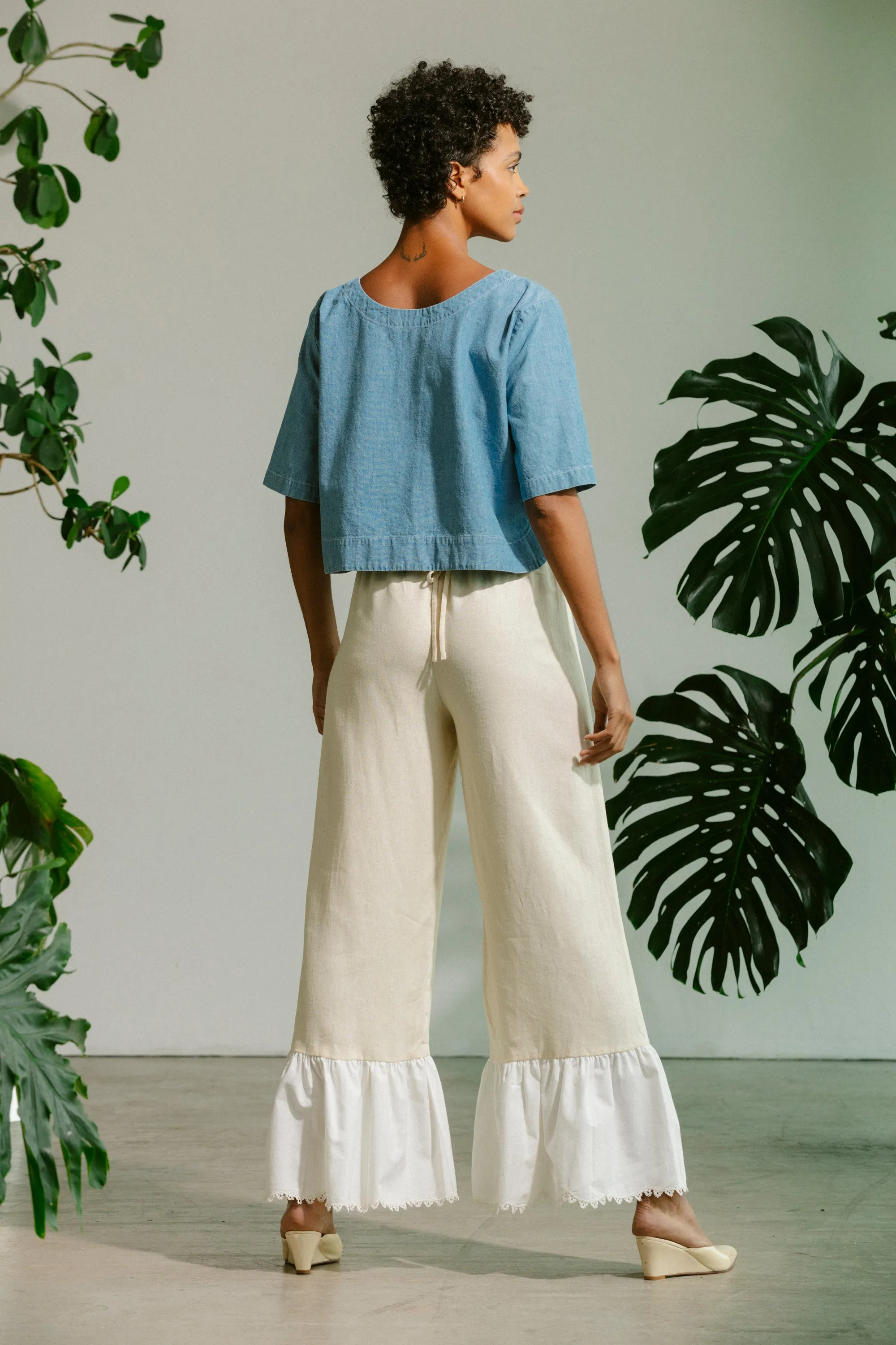 Scallop Shirt - Medium Wash Chambray sold by CARLEEN product image thumbnail 3