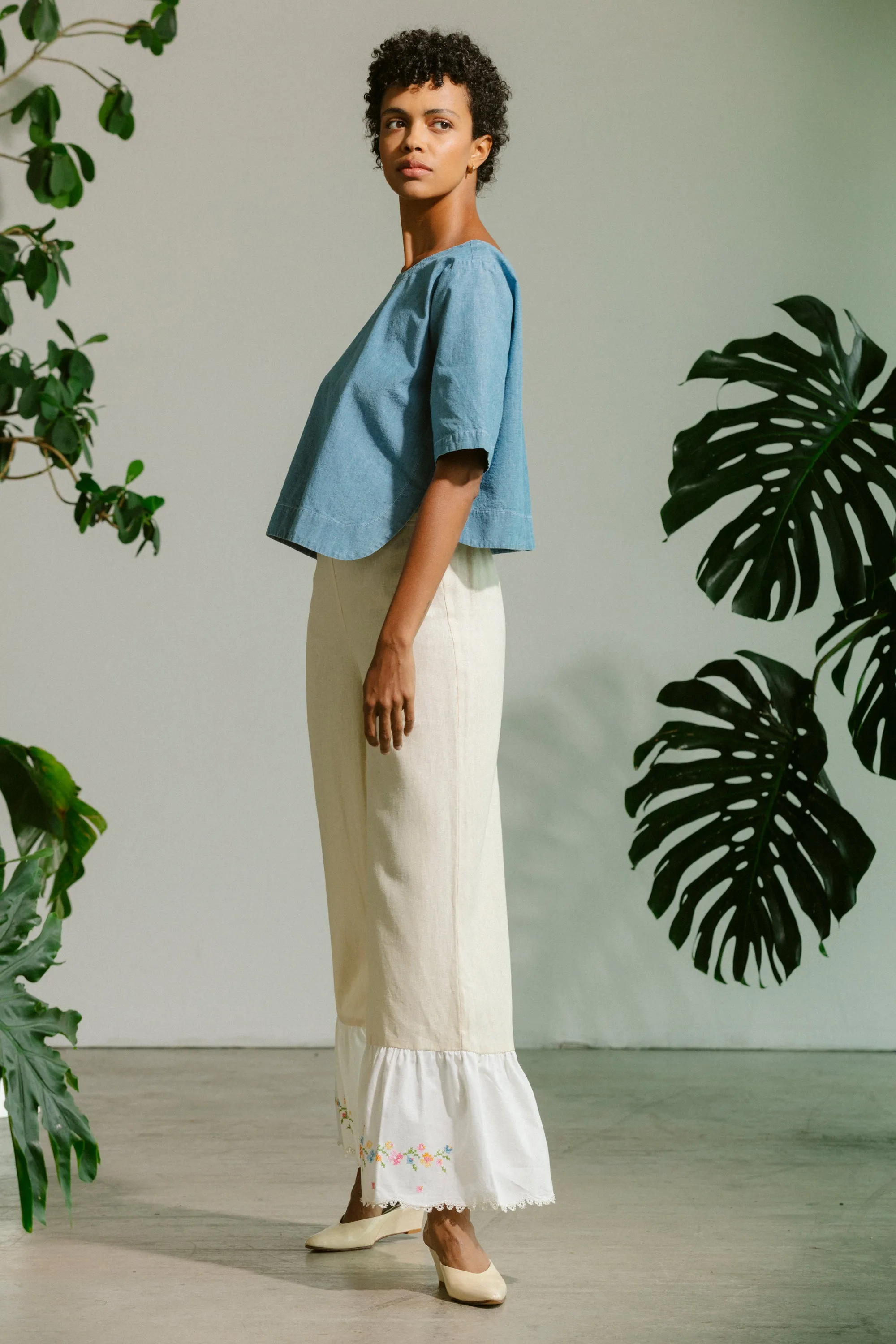 Scallop Shirt - Medium Wash Chambray sold by CARLEEN product image thumbnail 4