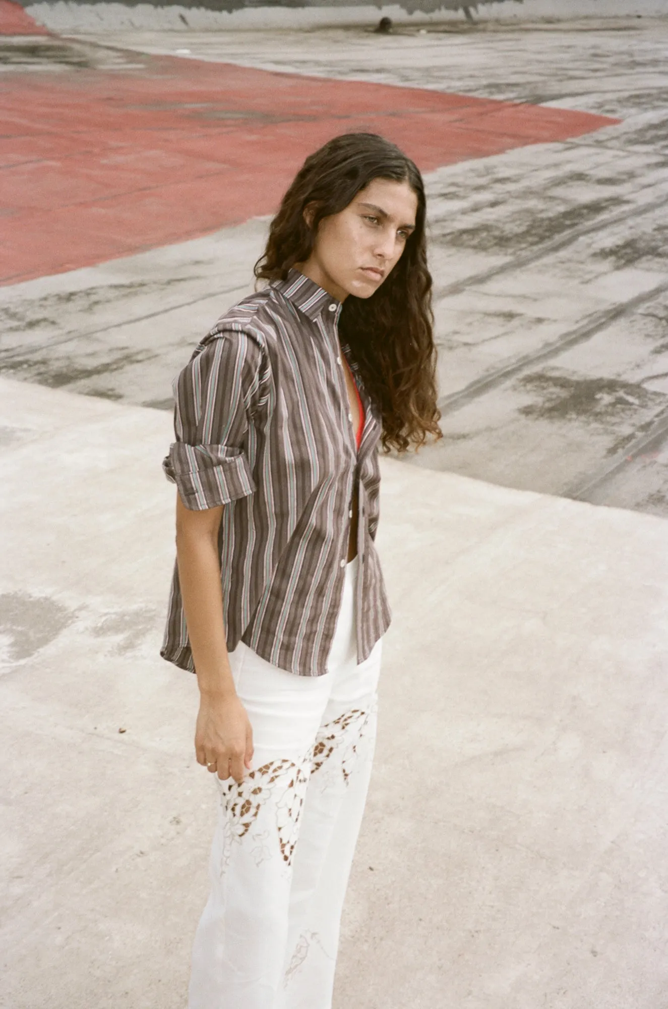 Sequoia Shirt - Brown Dobby Stripe sold by CARLEEN product image thumbnail 4