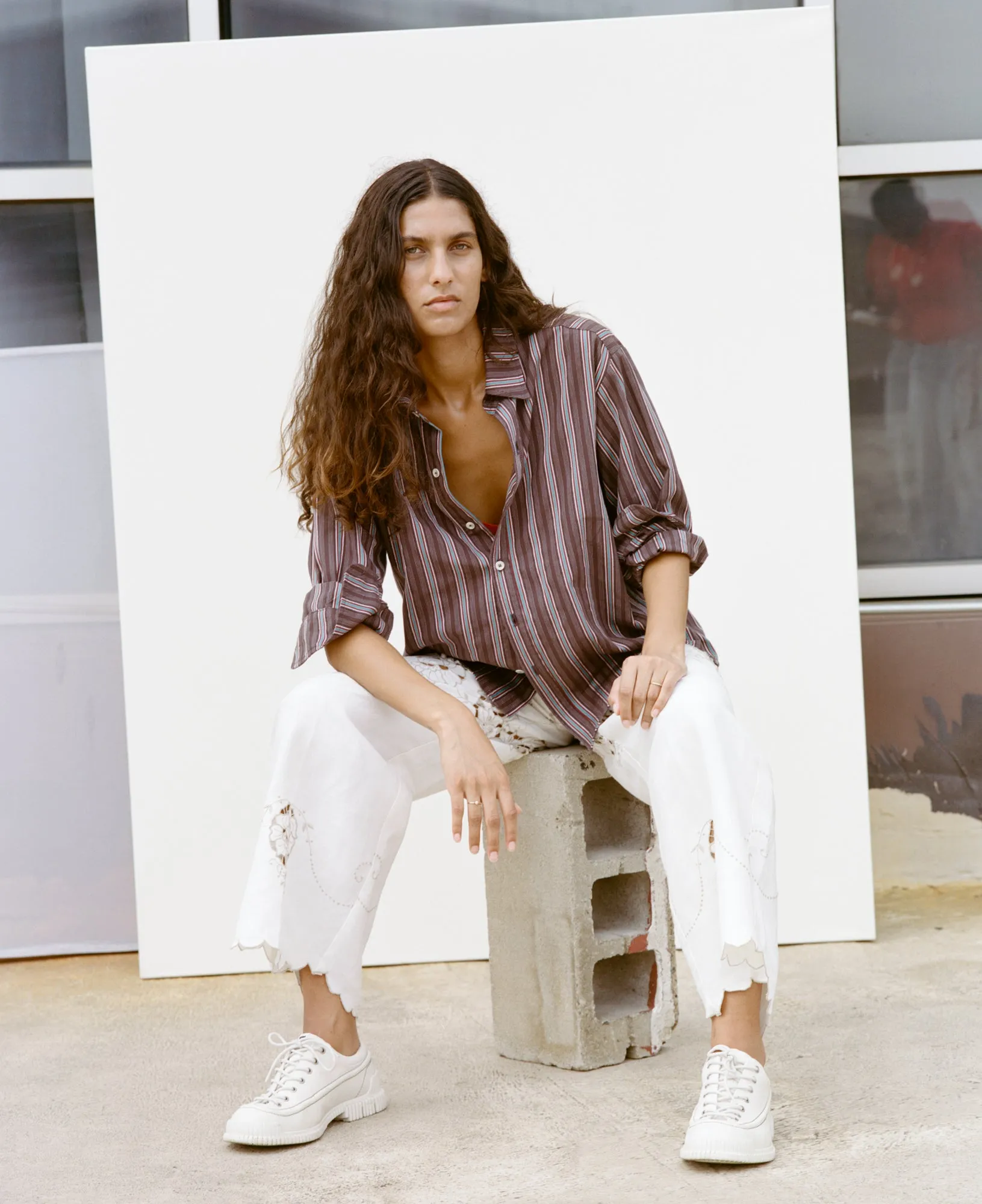 Sequoia Shirt - Brown Dobby Stripe sold by CARLEEN product image thumbnail 2